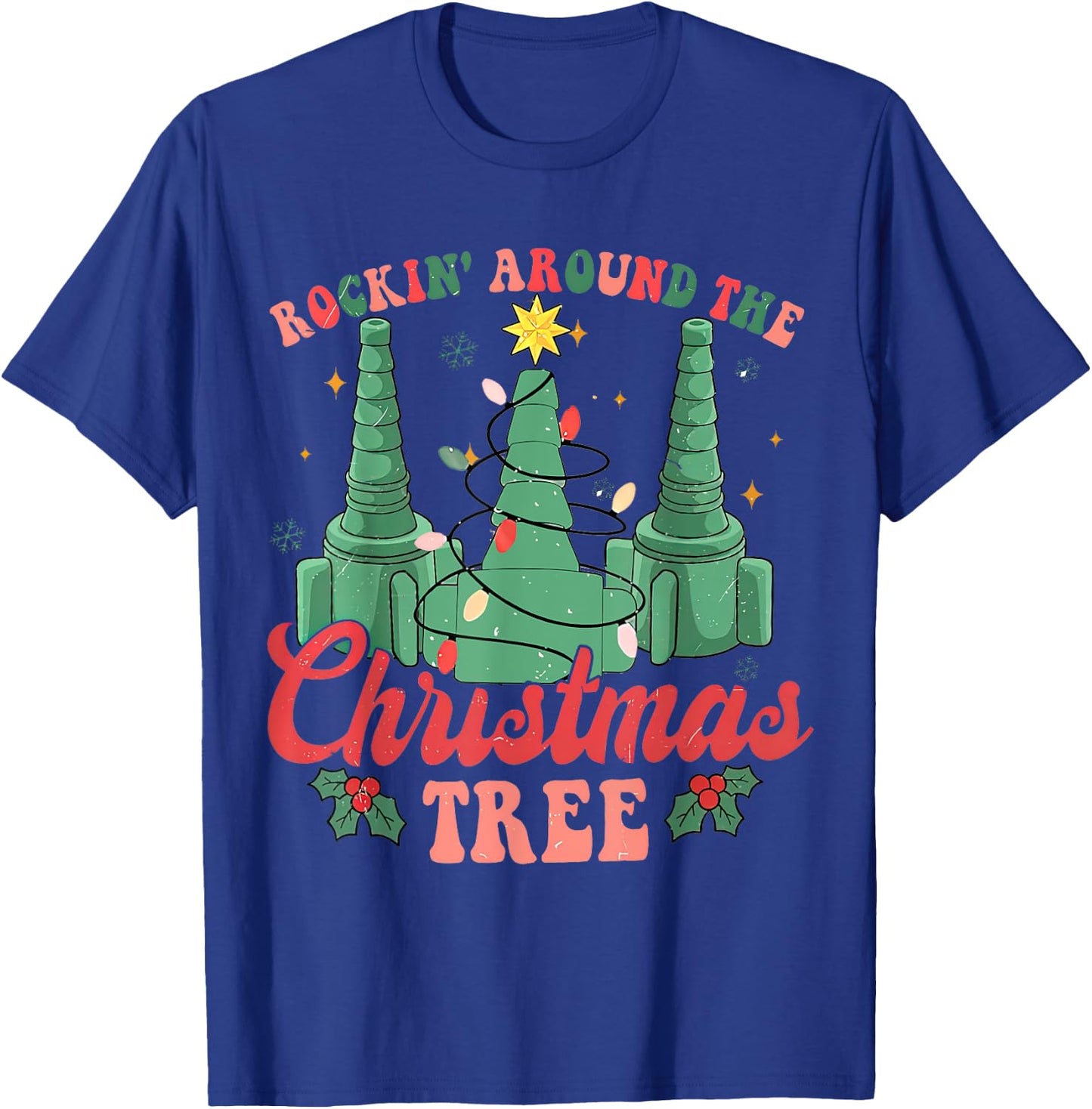 Rockin' Around The Xmas Tree Nurse Respiratory Therapist T-Shirt - T-Shirt | Royal