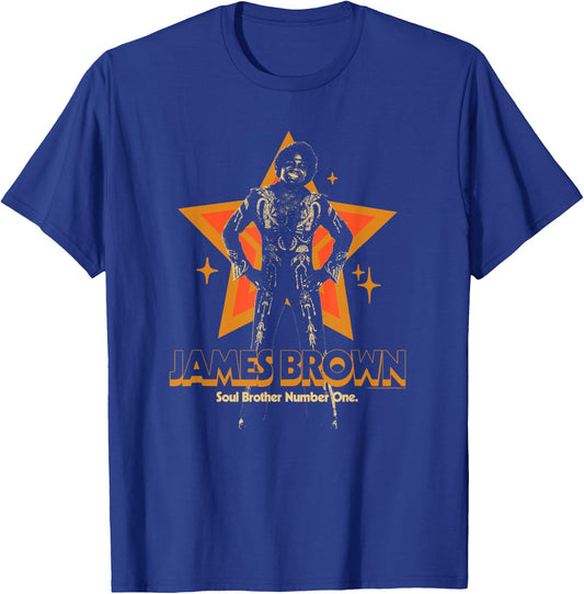 James Brown Soul Brother Number 1 Star T-Shirt - T-Shirt | Royal