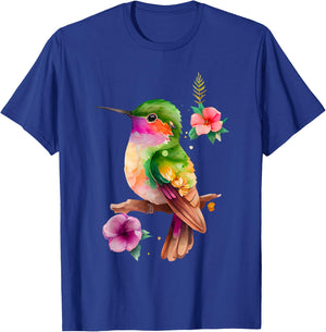 Vintage Hummingbird Bird Lover Hummingbird Men Women T-Shirt - T-Shirt | Royal