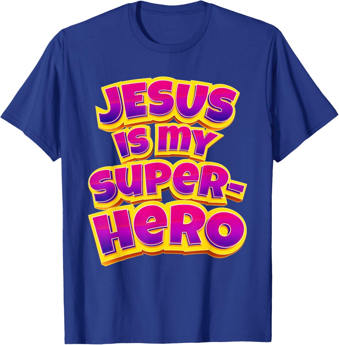 Jesus is My Superhero – Women & Girls Christian Faith Comic T-Shirt - T-Shirt | Royal