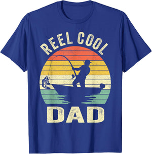 Reel Cool Dad Fishing Daddy Father's Day Gift Shirt T-Shirt - T-Shirt | Royal