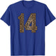 Leopard Number 14 Athlete Sports Jersey Supporter Fanwear T-Shirt - T-Shirt | Royal