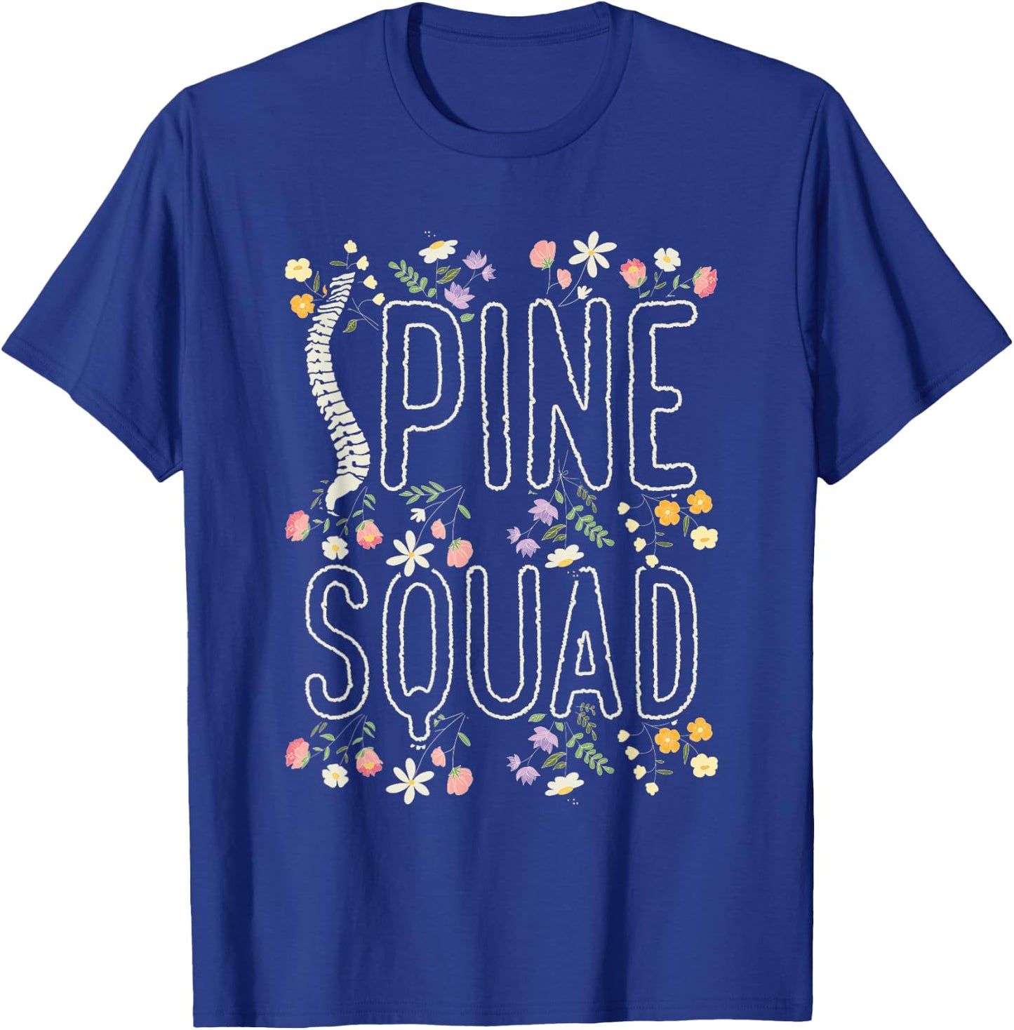 Orthopedic Nurse Floral Orthopedic Spine Squad T-Shirt - T-Shirt | Royal