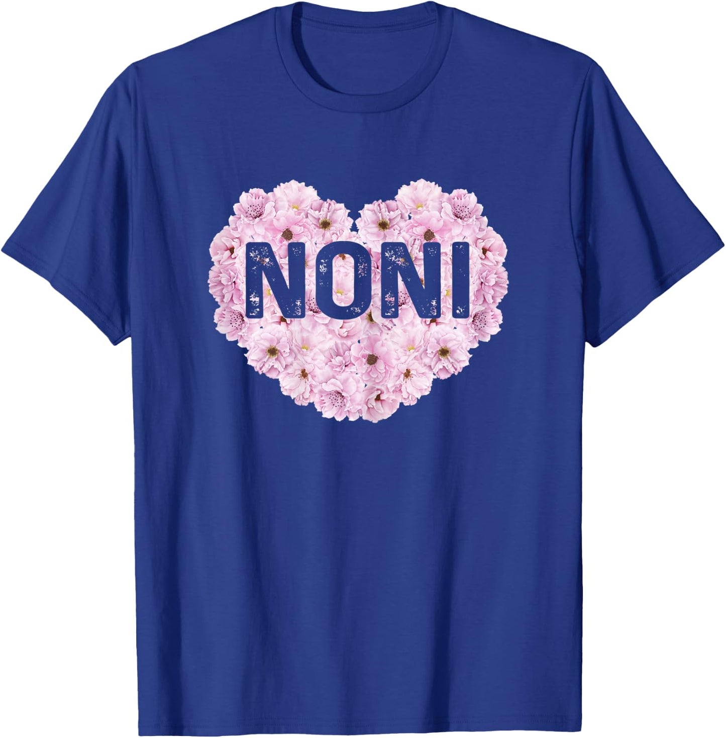 Noni Definition Grandma Funny Pink Flowers Heart T-Shirt - T-Shirt | Royal
