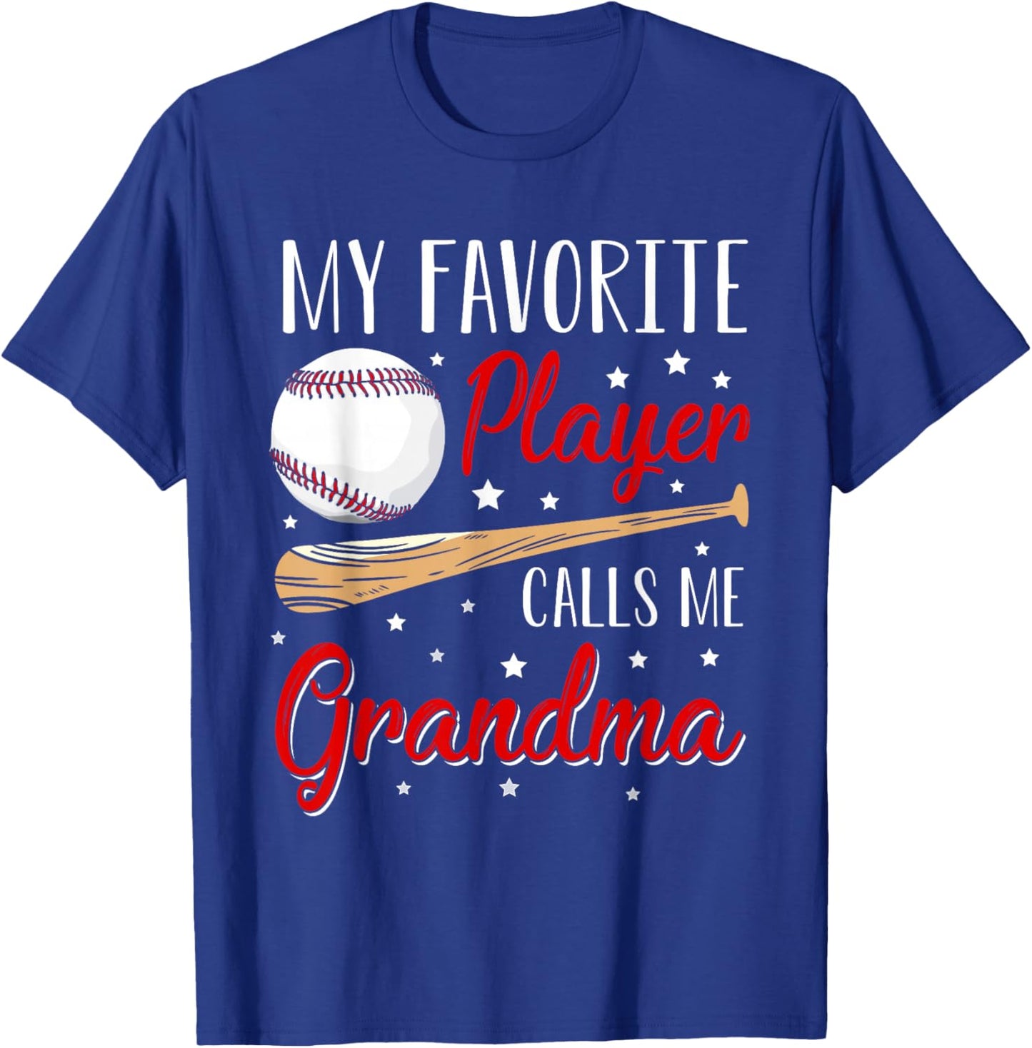 Baseball My Favorite Player Calls Me Grandma Heart T-Shirt - T-Shirt | Royal