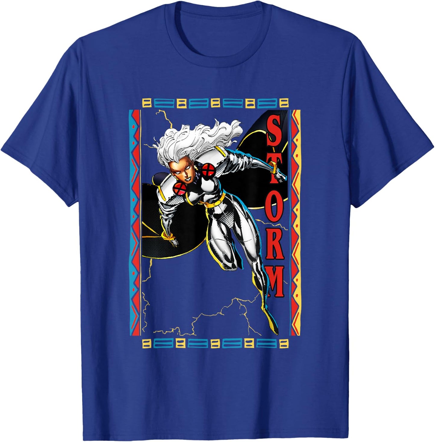 Marvel X-Men Storm Tribal Style Frame Epic Portrait T-Shirt - T-Shirt | Royal