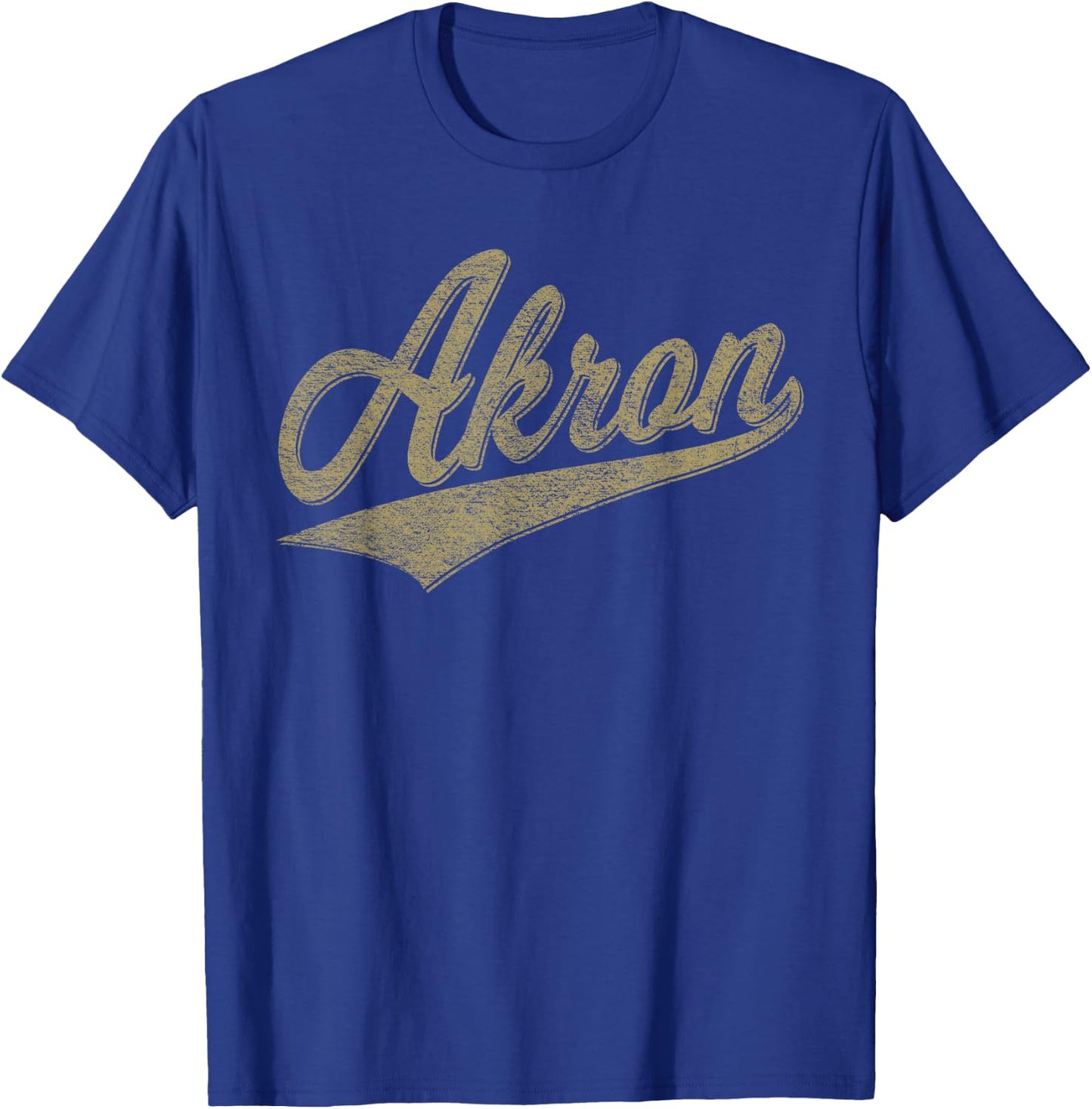 Akron Ohio Varsity Script Classic Sports Jersey Style T-Shirt - T-Shirt | Royal