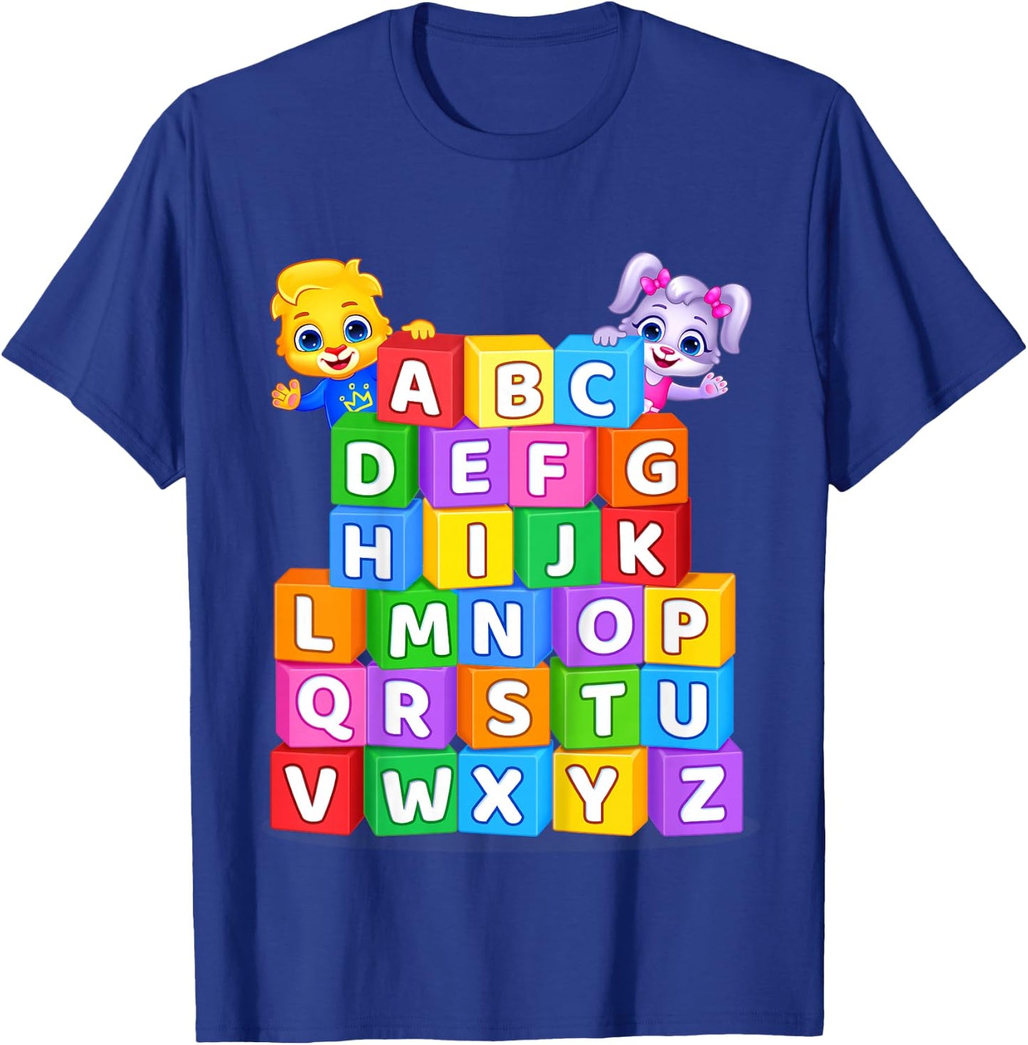 Colorful Alphabet Letters A to Z for Kids by Lucas & Friends T-Shirt - T-Shirt | Royal
