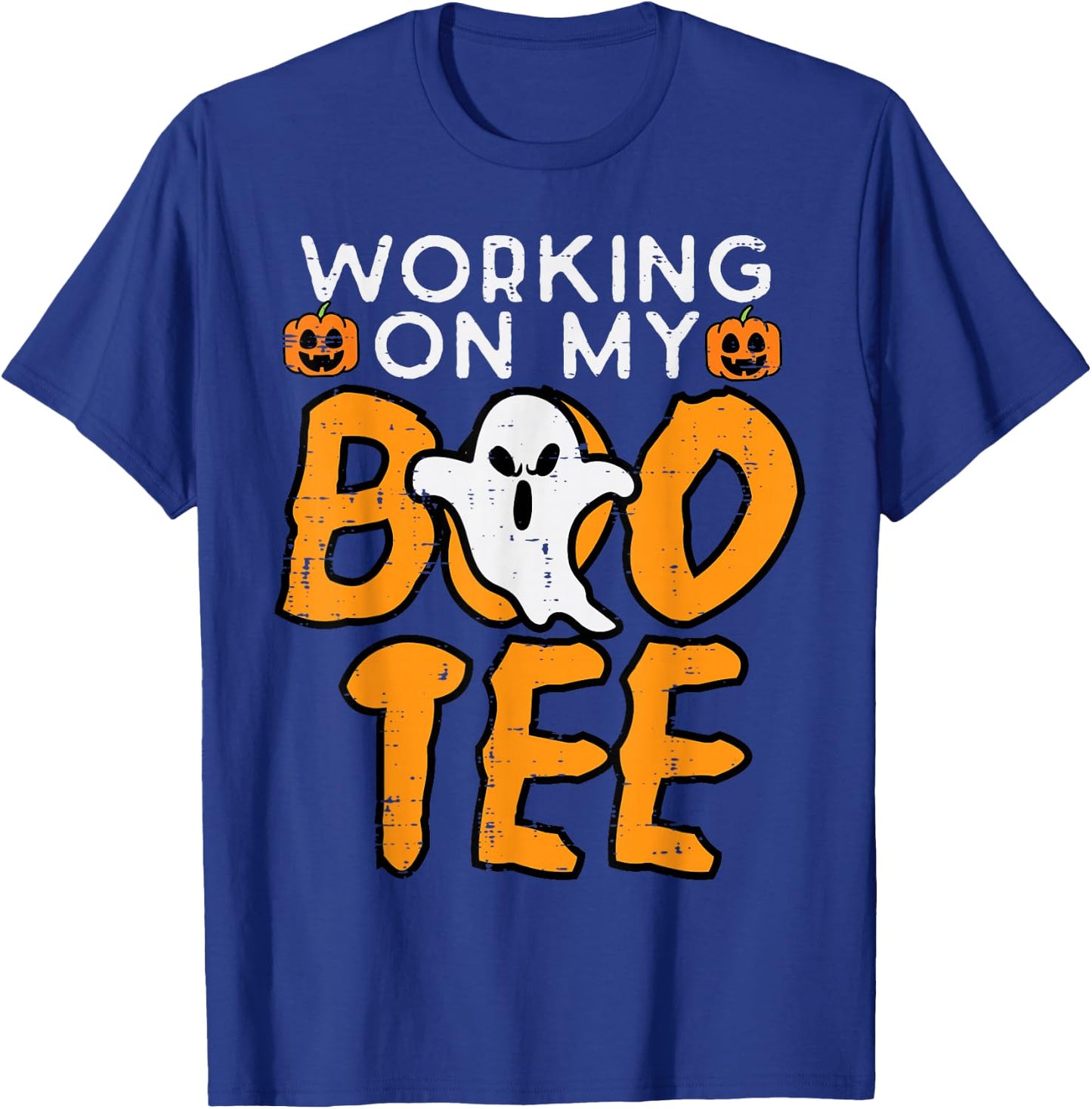 Working On My Boo Gym Fun Yoga Pilates Fitness Halloween T-Shirt - T-Shirt | Royal