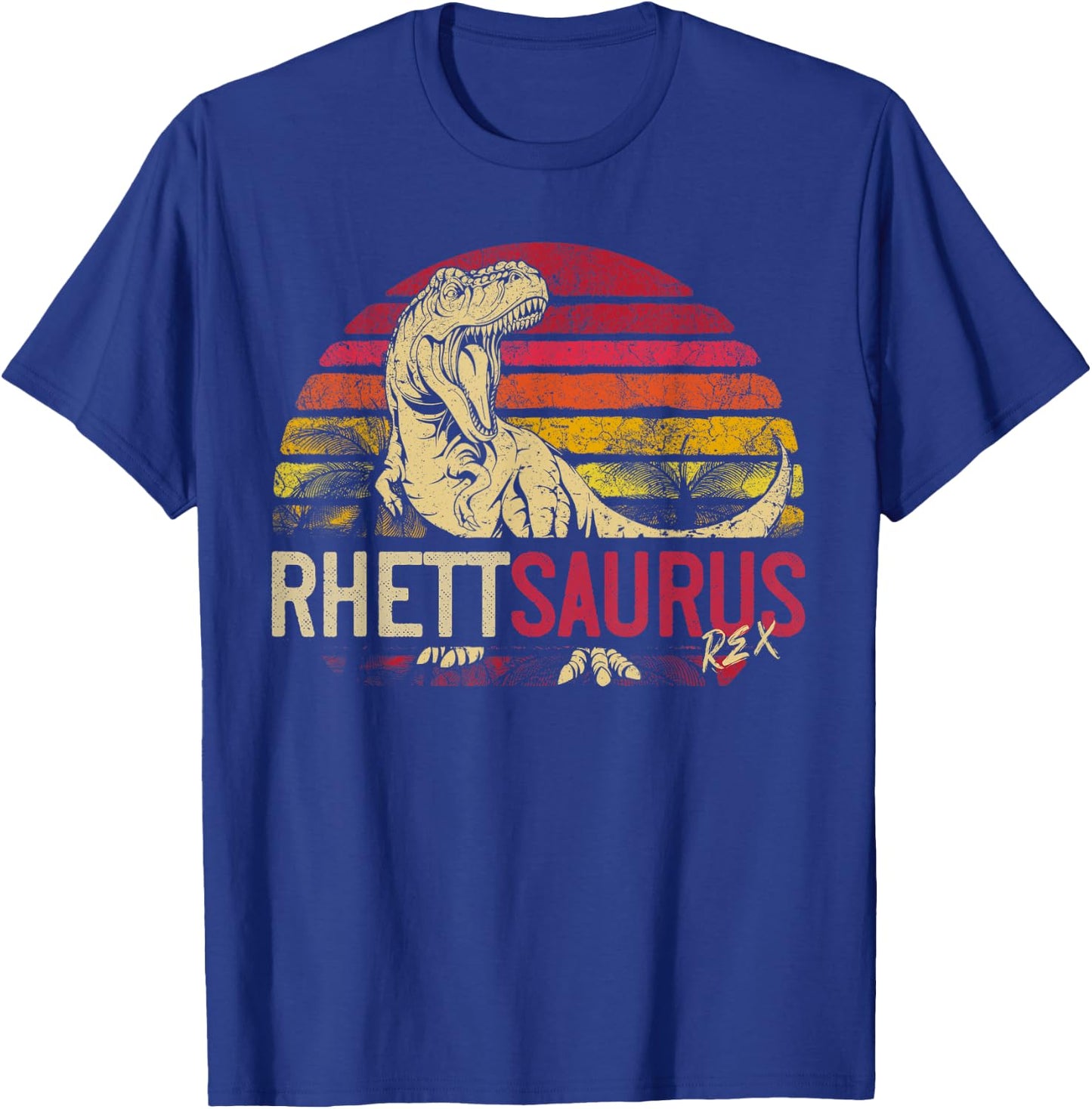 Rhett Saurus Funny Personalized Dinosaur T Rex Name Boy Gift T-Shirt - T-Shirt | Royal