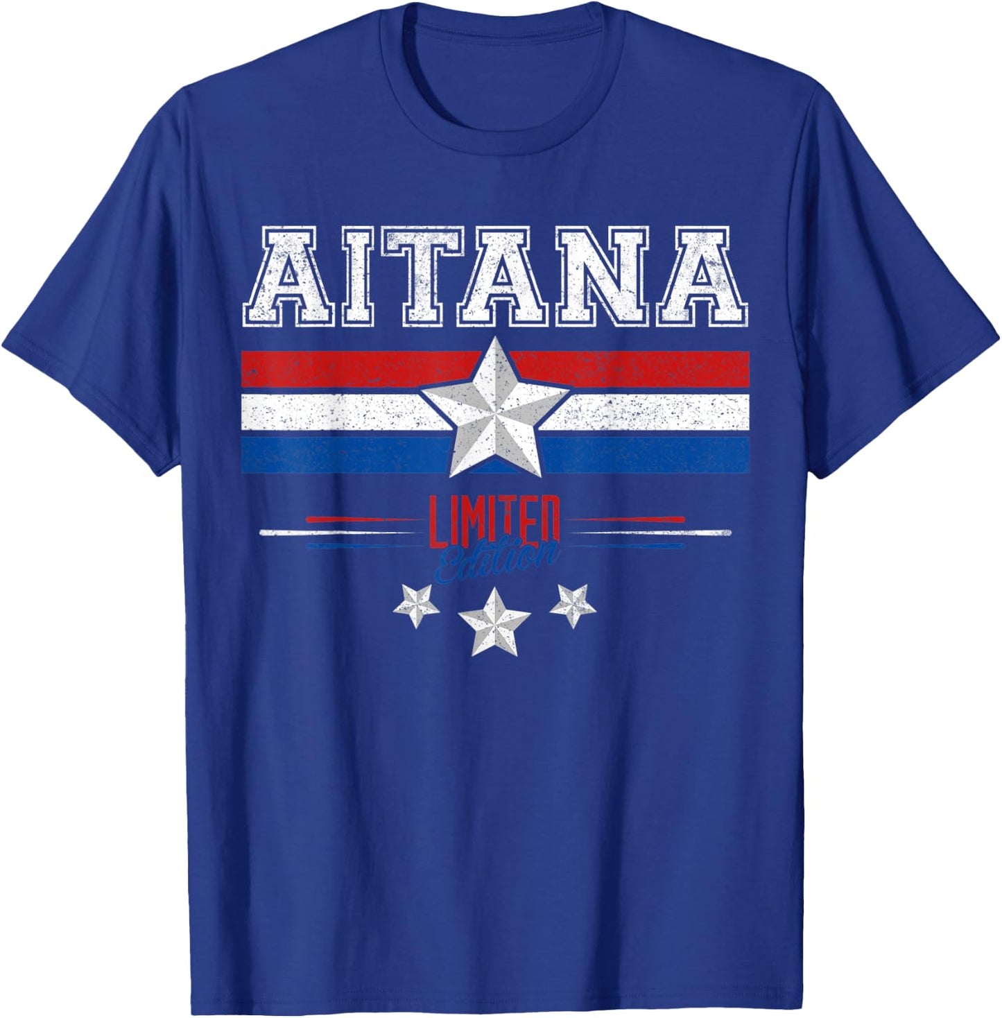 Aitana USA Flag Aitana Name Birthday Shirt Gift T-Shirt - T-Shirt | Royal