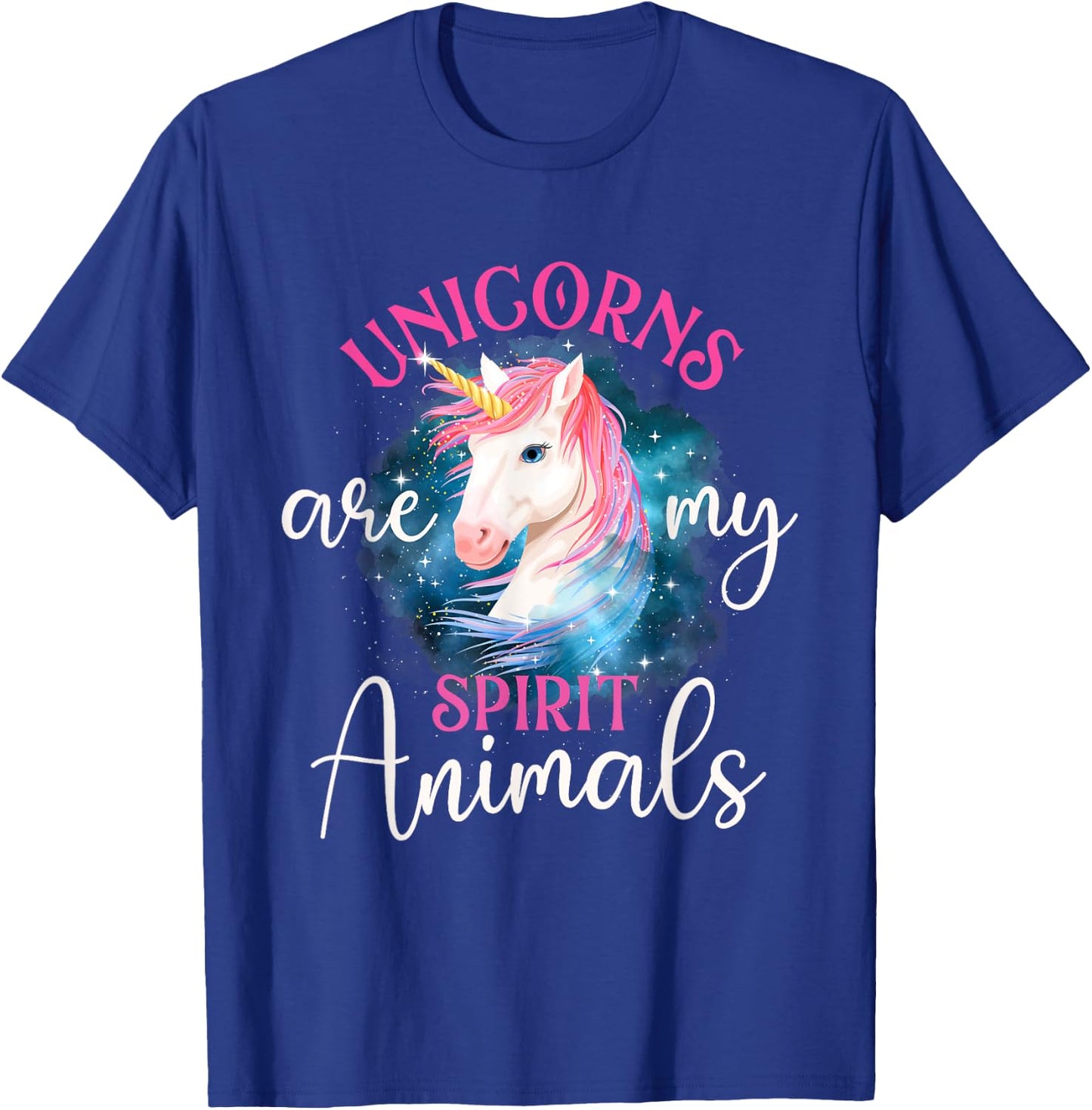 Unicorns Are My Spirit Animals - Rainbow Unicorn T-Shirt - T-Shirt | Royal