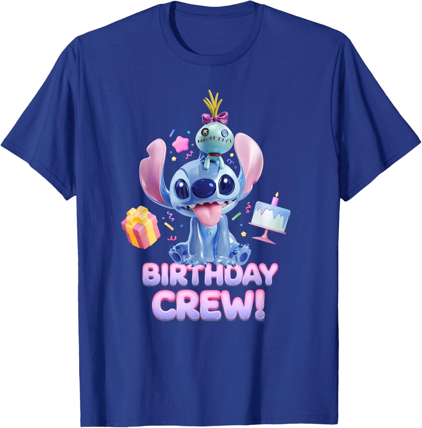 Disney Lilo & Stitch with Scrump Big Shiny Birthday Crew T-Shirt - T-Shirt | Royal