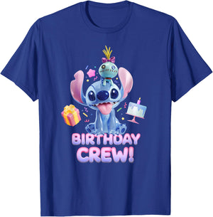 Disney Lilo & Stitch with Scrump Big Shiny Birthday Crew T-Shirt - T-Shirt | Royal