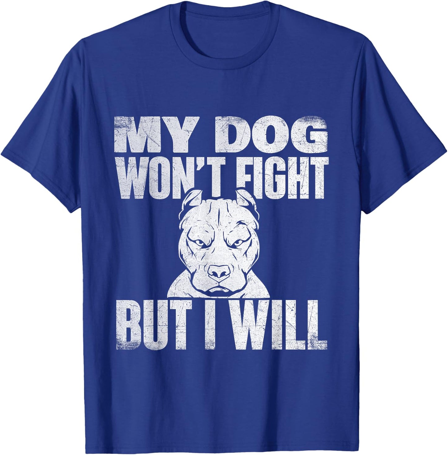 My Dog Won't Fight But I Will - Pitbull Lover Dog Breeder Women T-Shirt - T-Shirt | Royal