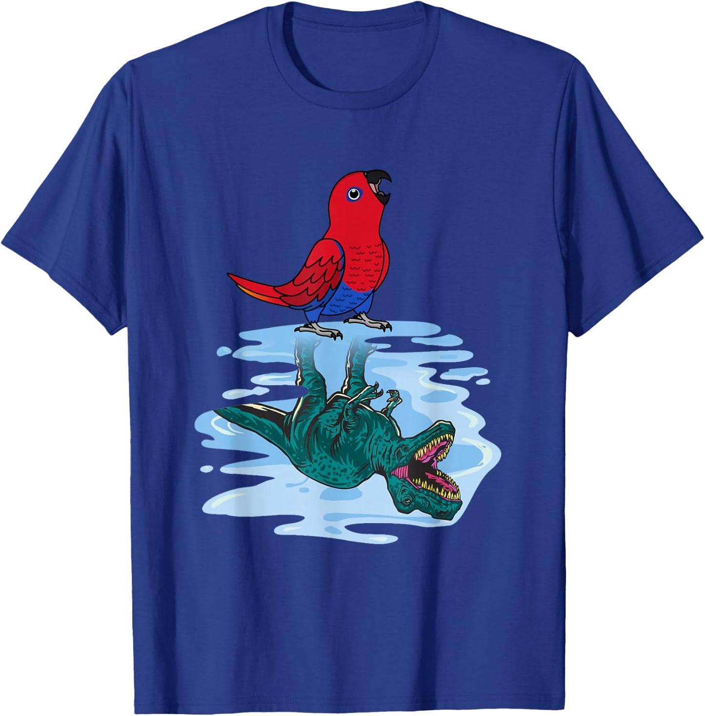 Parrot & T Rex Reflection I Female Eclectus T-Shirt - T-Shirt | Royal