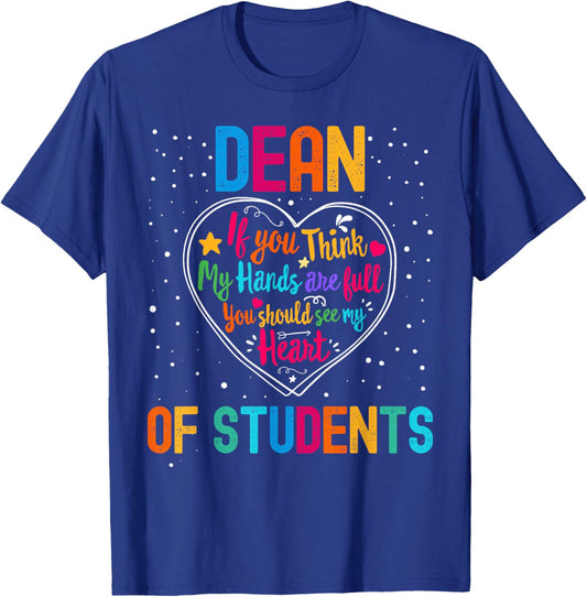 Dean of Students Appreciation Week Back to School Heart T-Shirt - T-Shirt | Royal