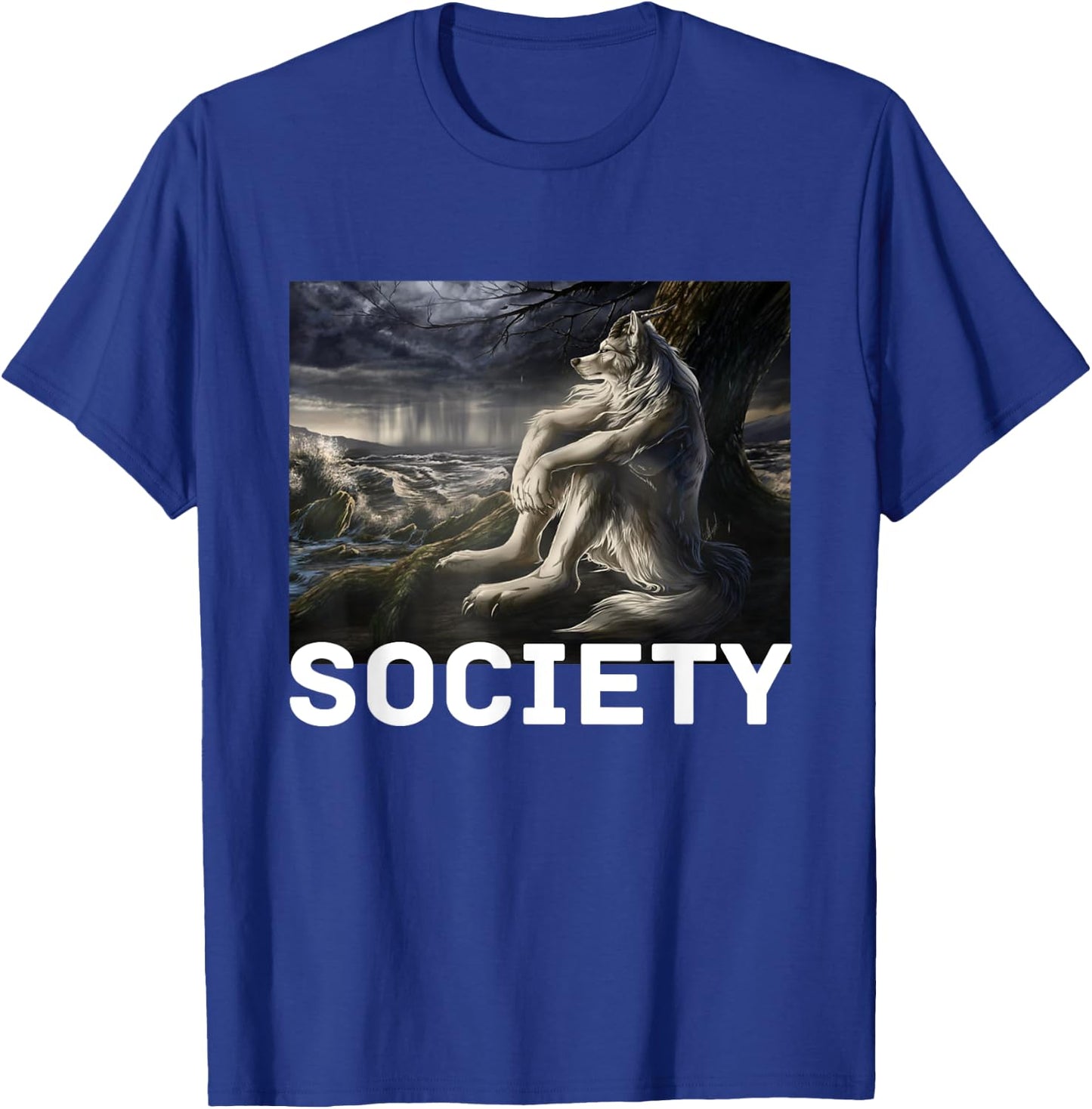 Society Funny Cringe Alpha Werewolf Wolf Meme T-Shirt - T-Shirt | Royal