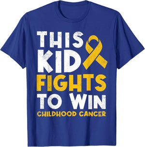This Kid Fights To.Win Childhood Cancer Picked The Wrong Kid T-Shirt - T-Shirt | Royal