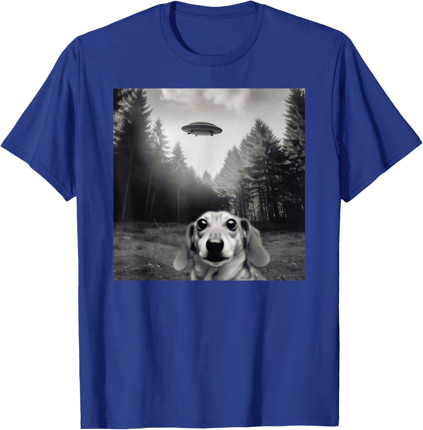 Alien UFO Funny Dachshund Dog Women Girls Kids T-Shirt - T-Shirt | Royal