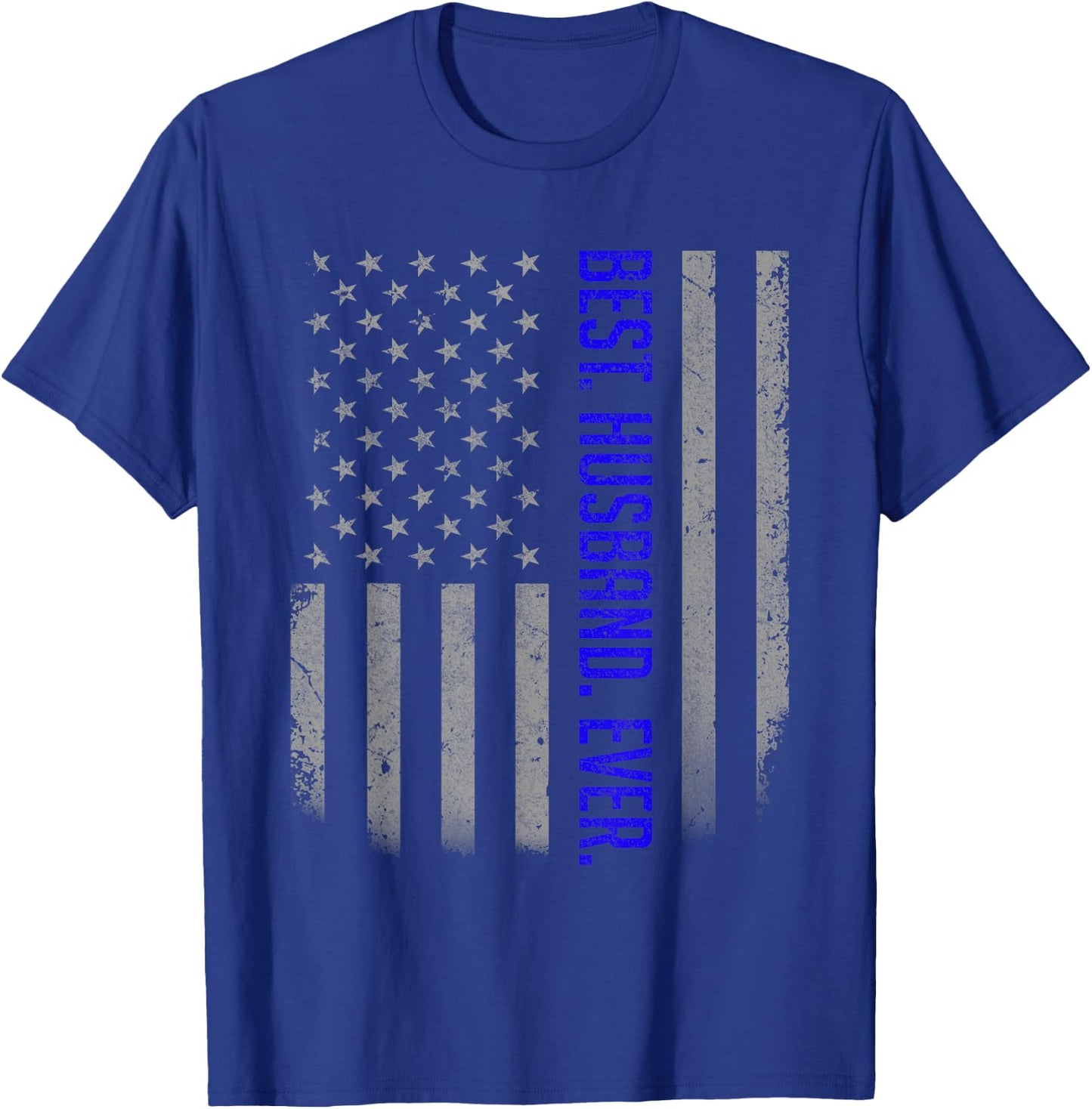Best Husband Ever American Flag Shirt Gift Father's Day T-Shirt - T-Shirt | Royal