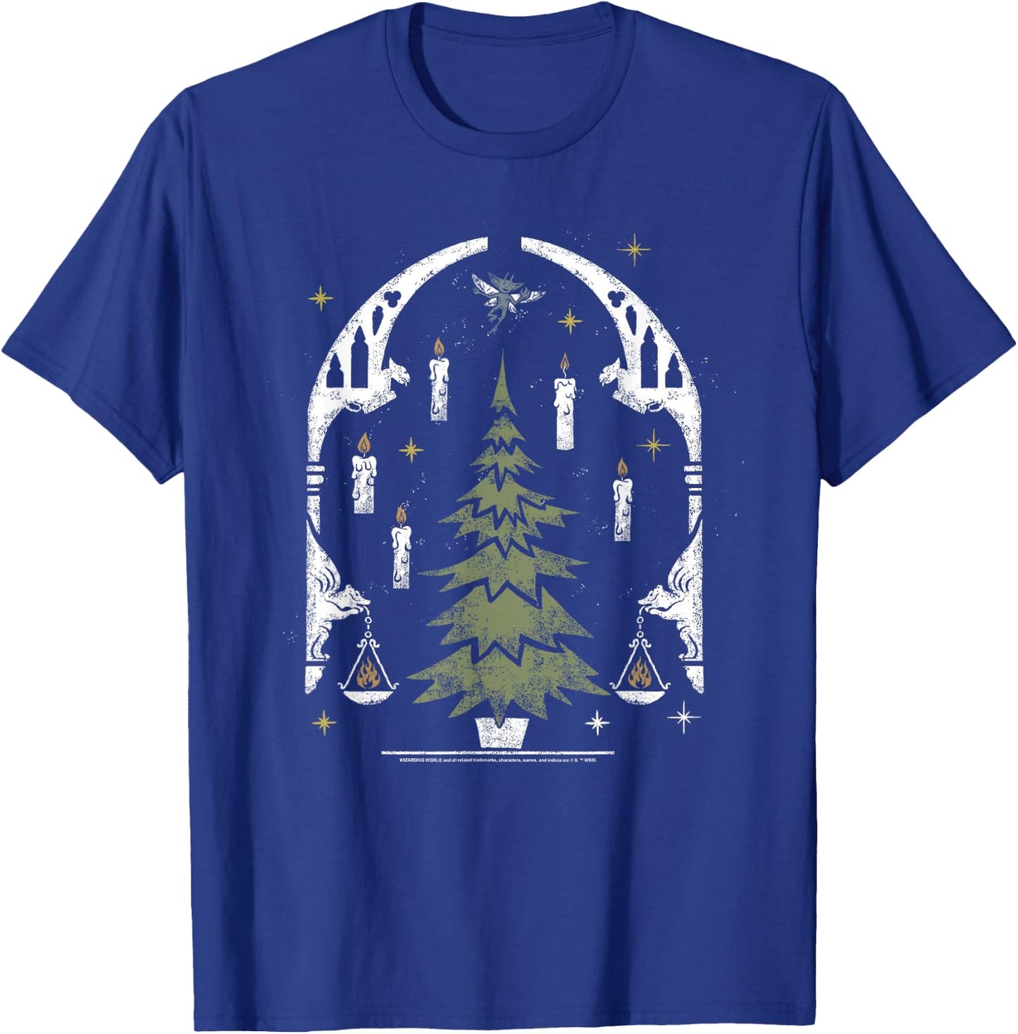 Harry Potter Hogwarts Great Hall Christmas Tree Stamp T-Shirt - T-Shirt | Royal