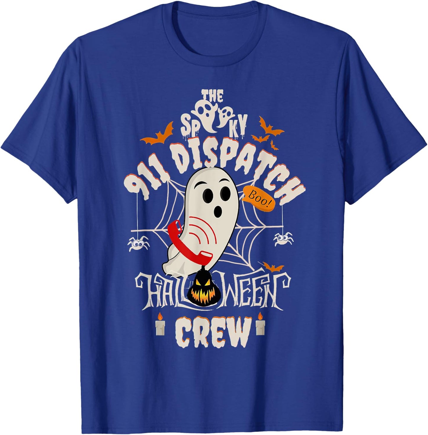 Dispatcher Boo Crew Halloween 911 Dispatch Pumpkin Costume T-Shirt - T-Shirt | Royal