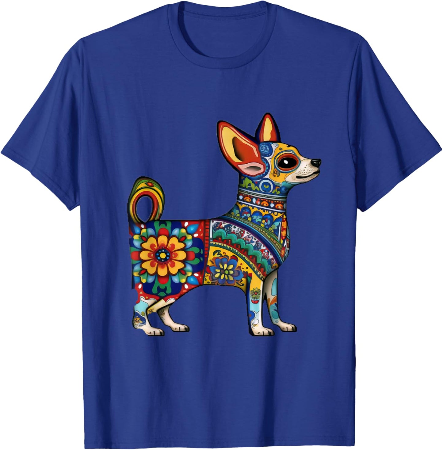 Chihuahua Cinco de Mayo Mexican Talavera Aesthetic T-Shirt - T-Shirt | Royal