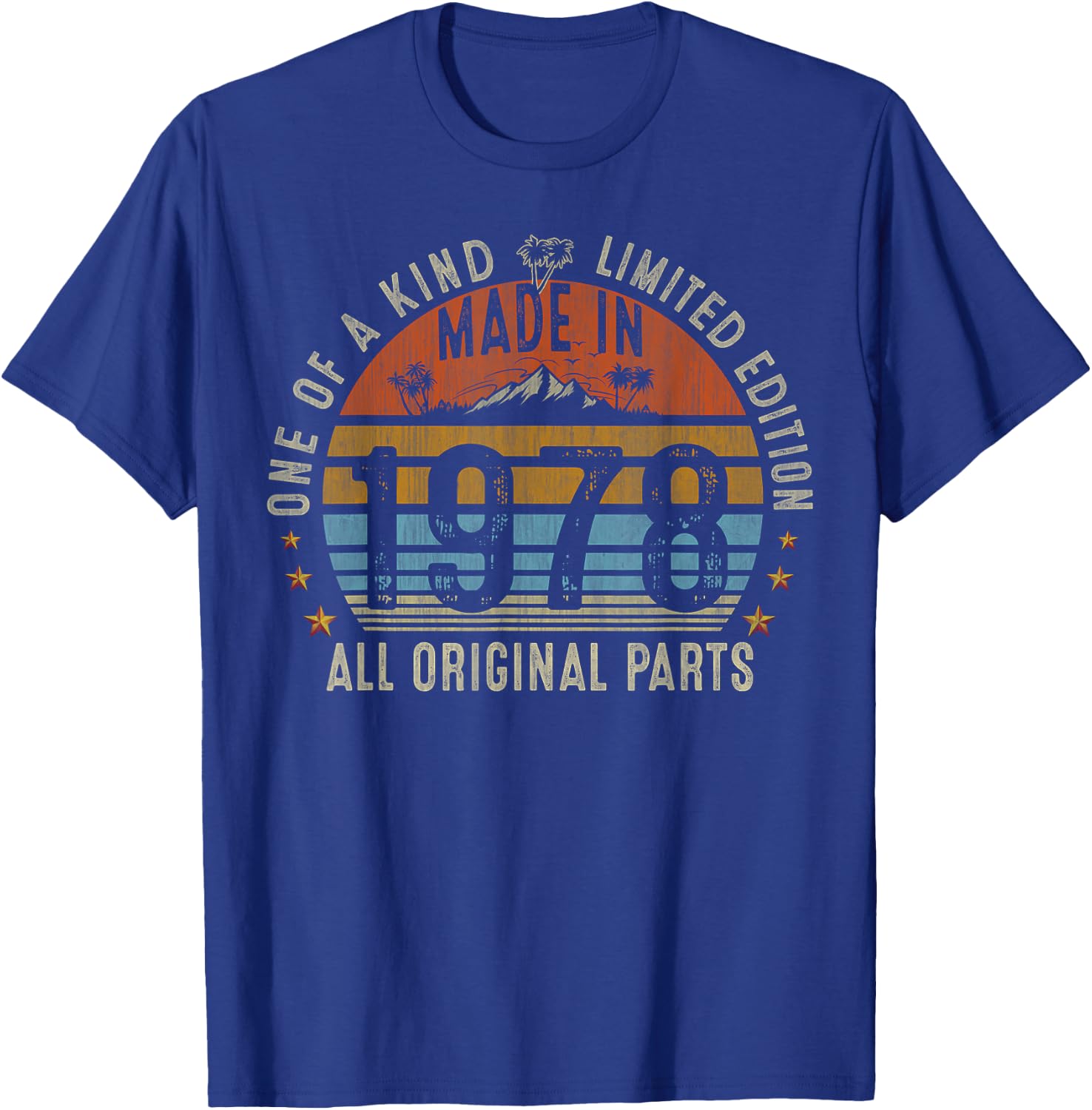 47th Birthday Gifts Men Women Vintage 1978 Original Parts T-Shirt - T-Shirt | Royal