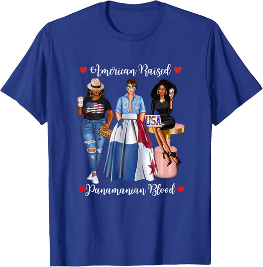 Half Panamanian Half American Raised In Panama Born In T-Shirt - T-Shirt | Royal
