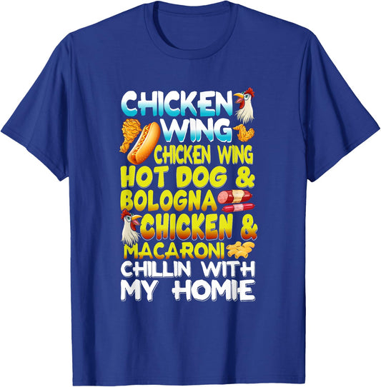 Chicken Wings Chicken Wings Hot Dog & Bologna Chicken Men Women Girls Kids T-Shirt - T-Shirt | Royal