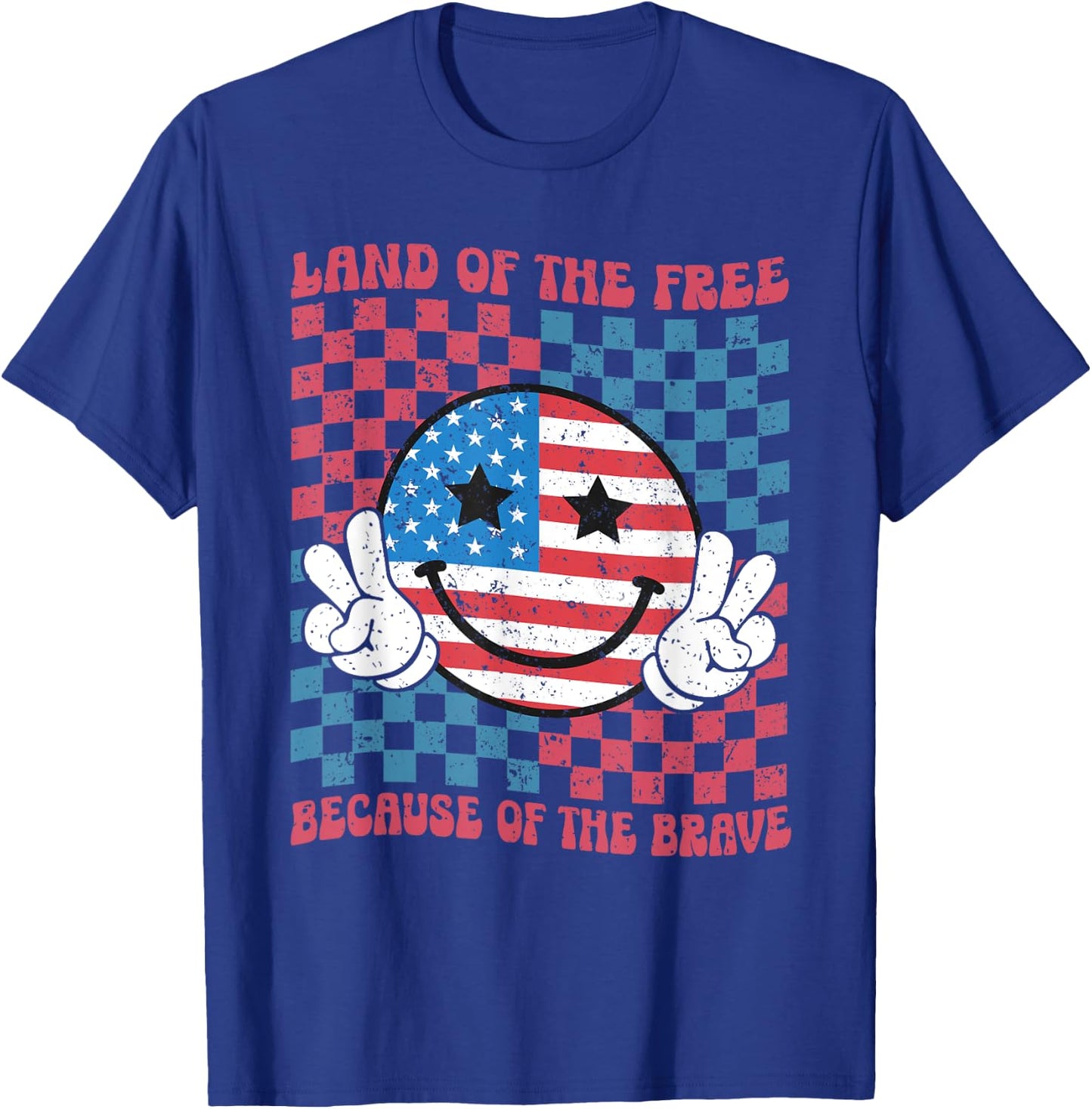 Home of the Free Because of the Brave Military American Flag T-Shirt - T-Shirt | Royal
