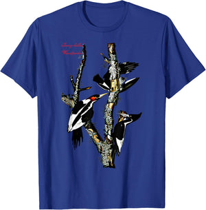 Audubon Ivory-billed Woodpecker North American Birds T-Shirt - T-Shirt | Royal