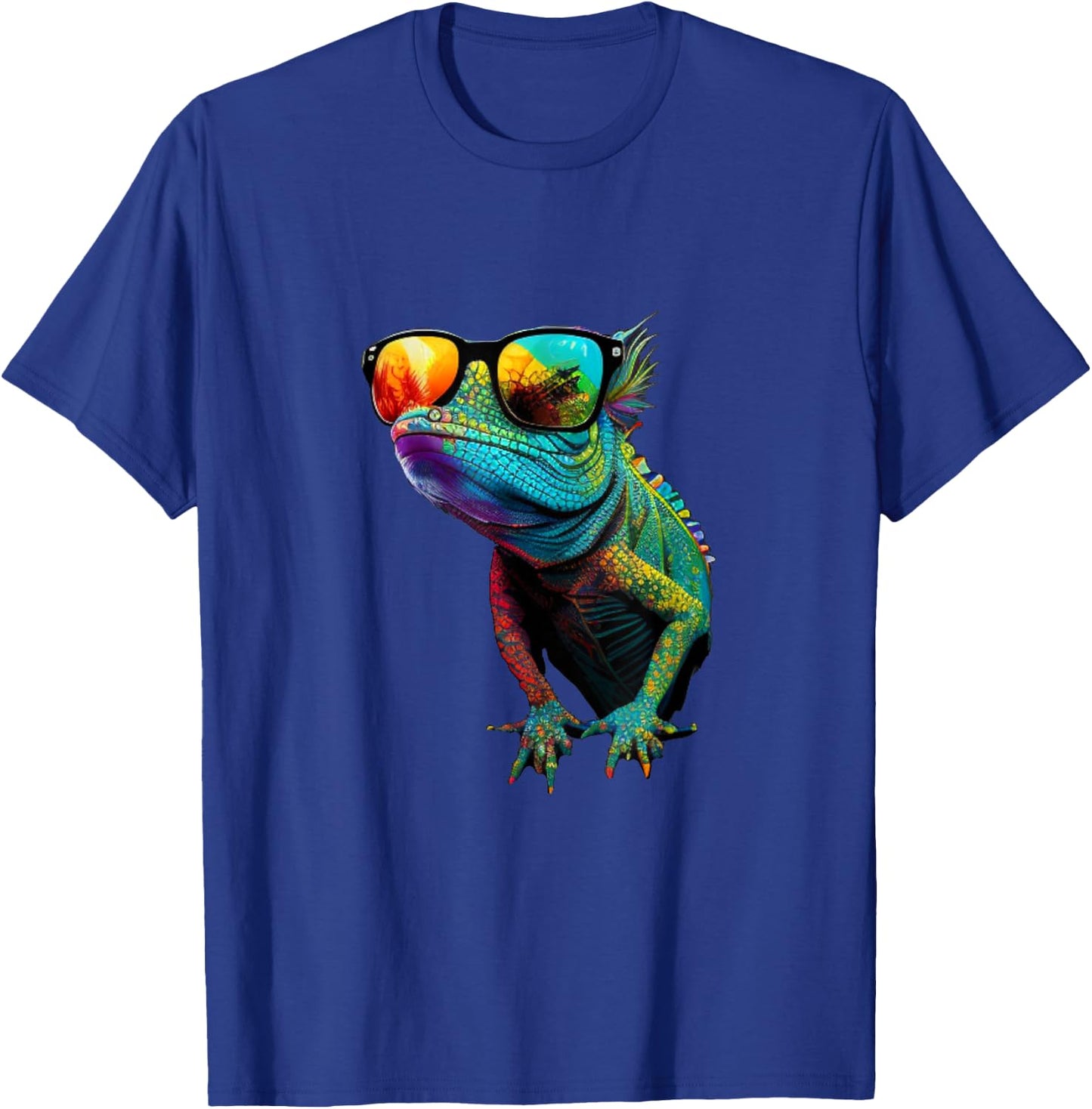 Funny Lizard with Sunglasses for Iguana & Reptiles Lovers T-Shirt - T-Shirt | Royal