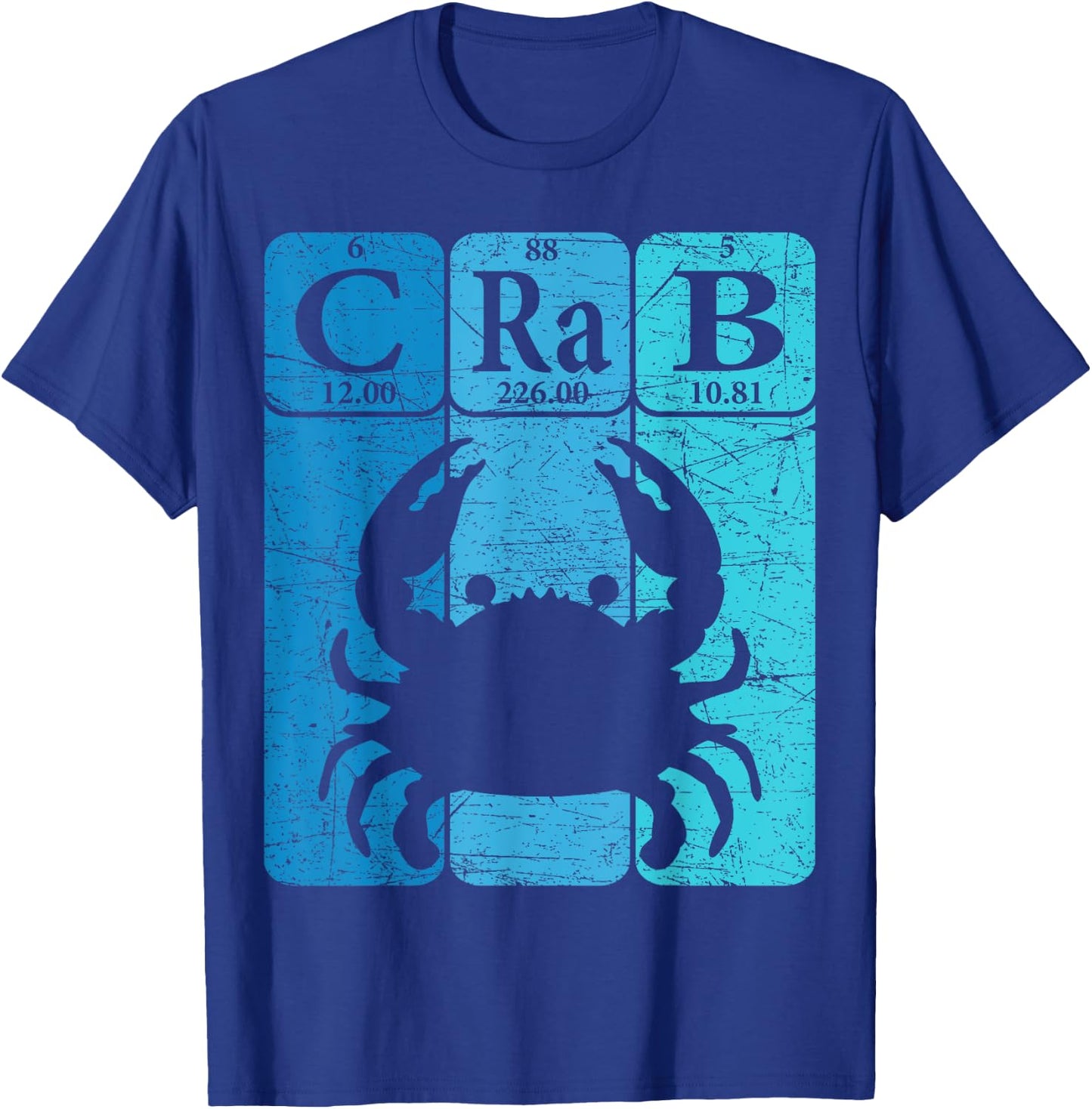 Crab Periodic Table Elements Seafood Crabbing Retro Crabber T-Shirt - T-Shirt | Royal