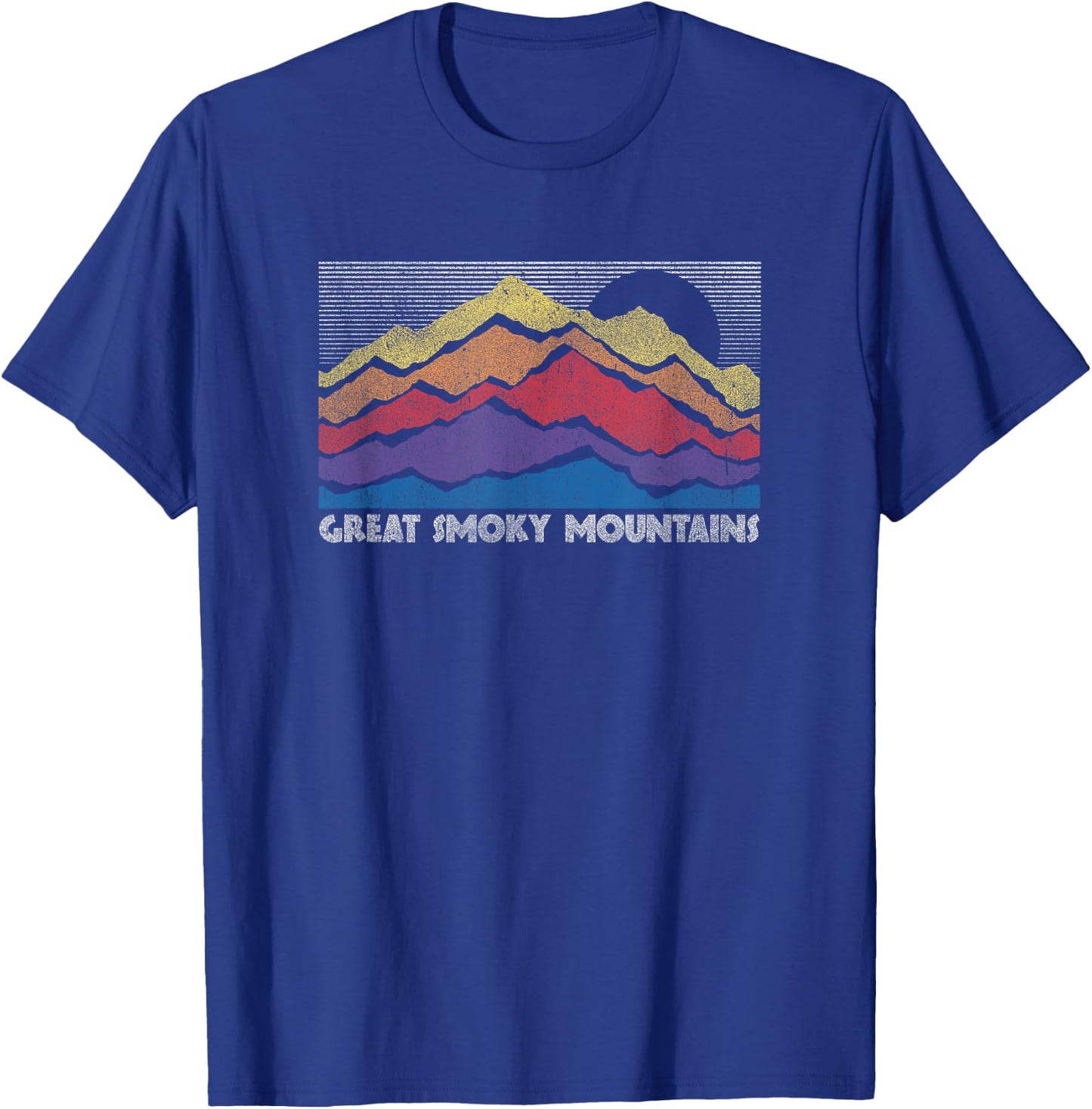 Great Smoky Mountains National Park Vintage Horizon T-Shirt - T-Shirt | Royal