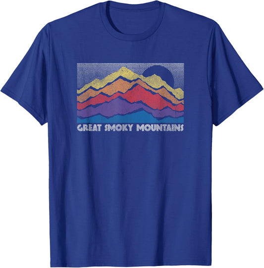 Great Smoky Mountains National Park Vintage Horizon T-Shirt - T-Shirt | Royal