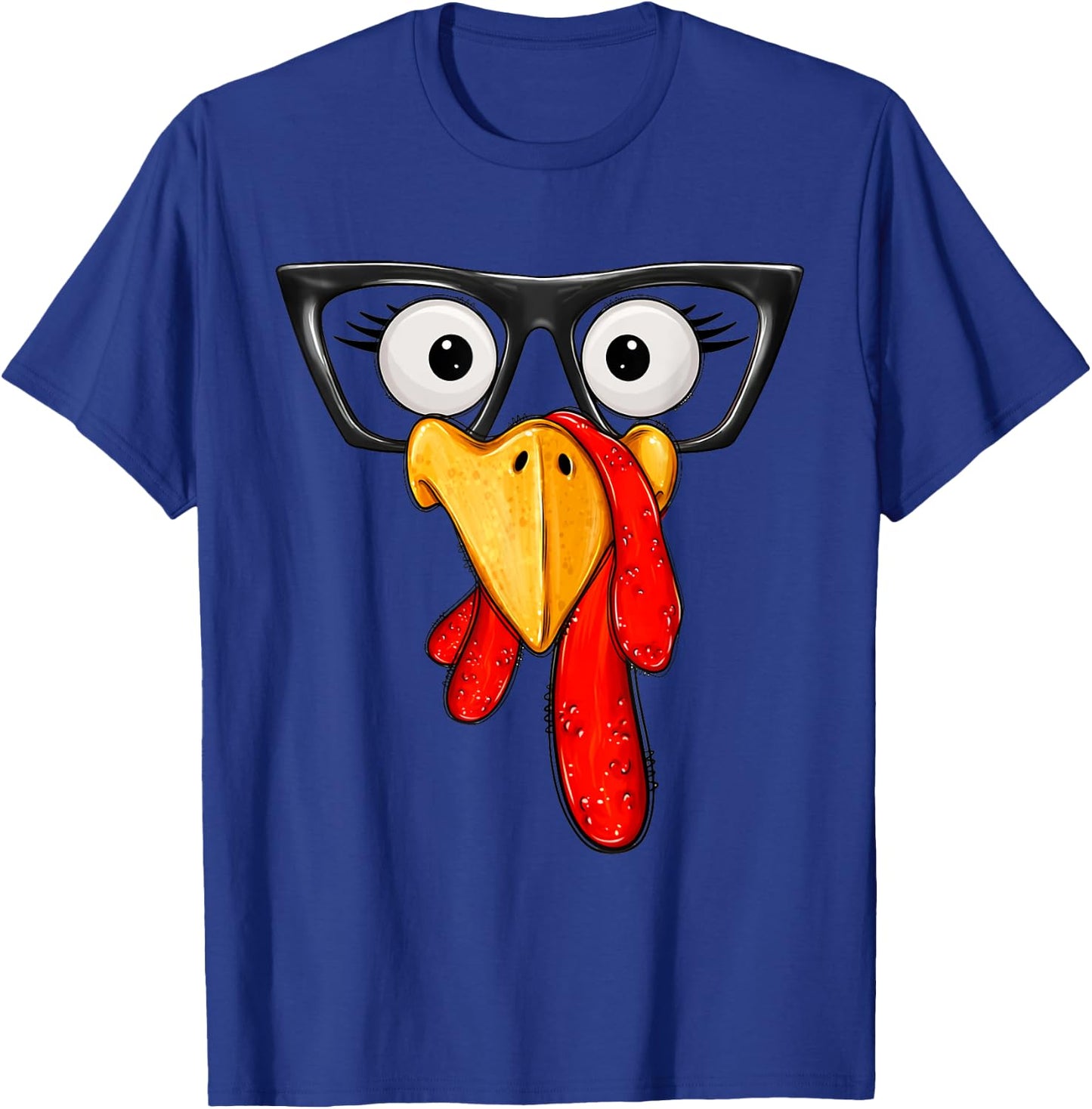 Cute Turkey Face Glasses Boys Kids Thanksgiving Family T-Shirt - T-Shirt | Royal