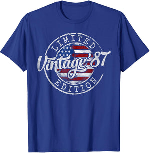 Vintage 1987 38th Birthday Gifts Women 38 Year Old T-Shirt - T-Shirt | Royal