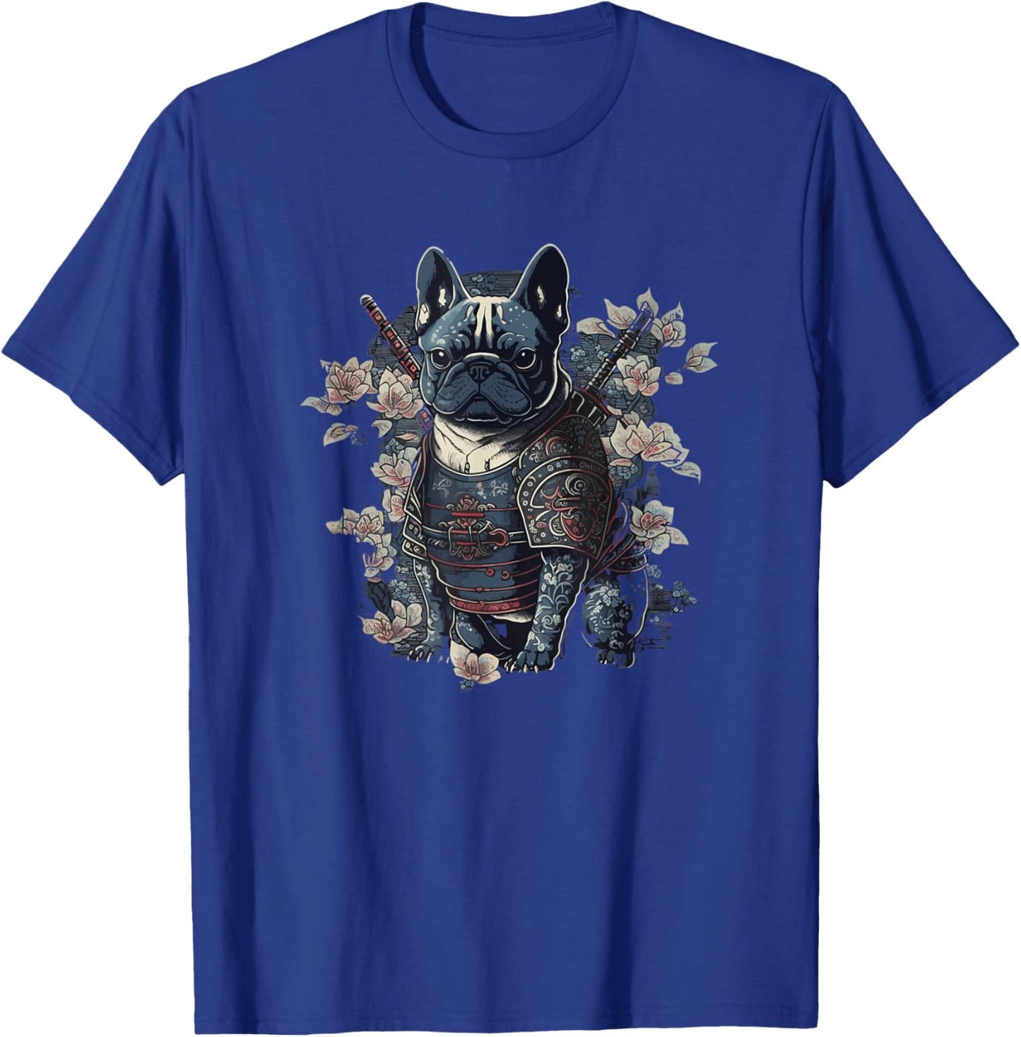Japanese Samurai Frenchie French Bulldog, Vintage Ninja T-Shirt - T-Shirt | Royal