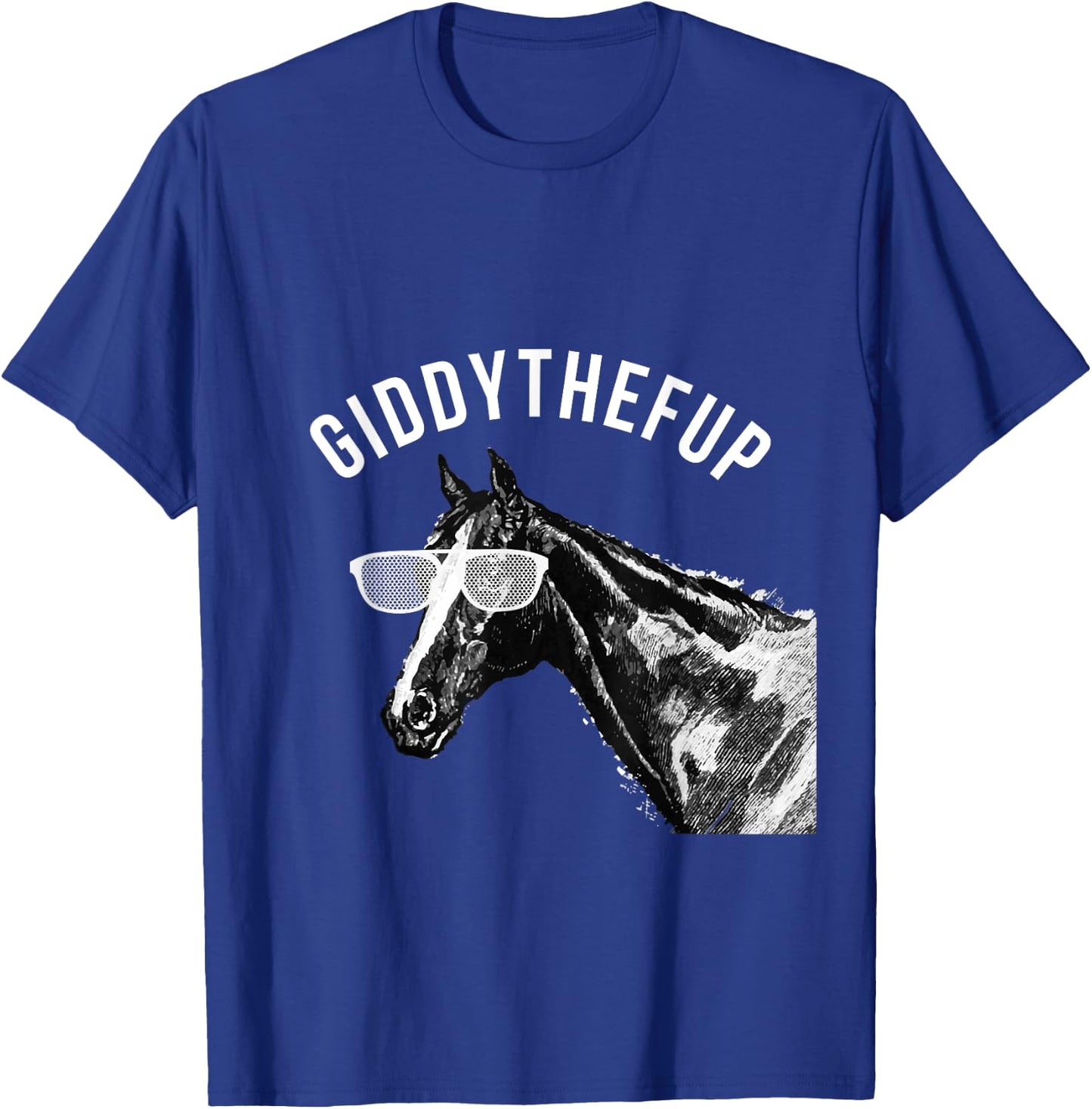 Funny Race Horse Shirt Giddy the F Up T-Shirt - T-Shirt | Royal
