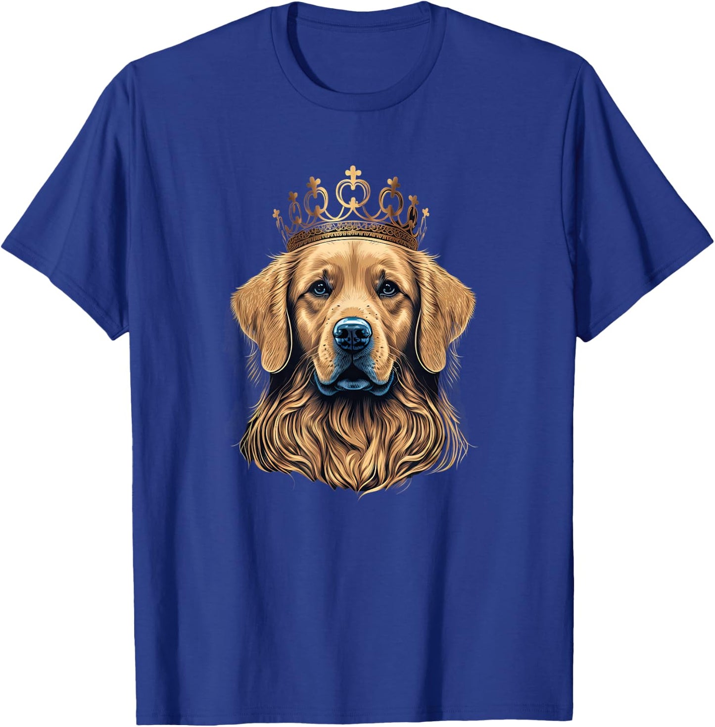 Funny Golden Retriever with a Golden Crown T-Shirt - T-Shirt | Royal