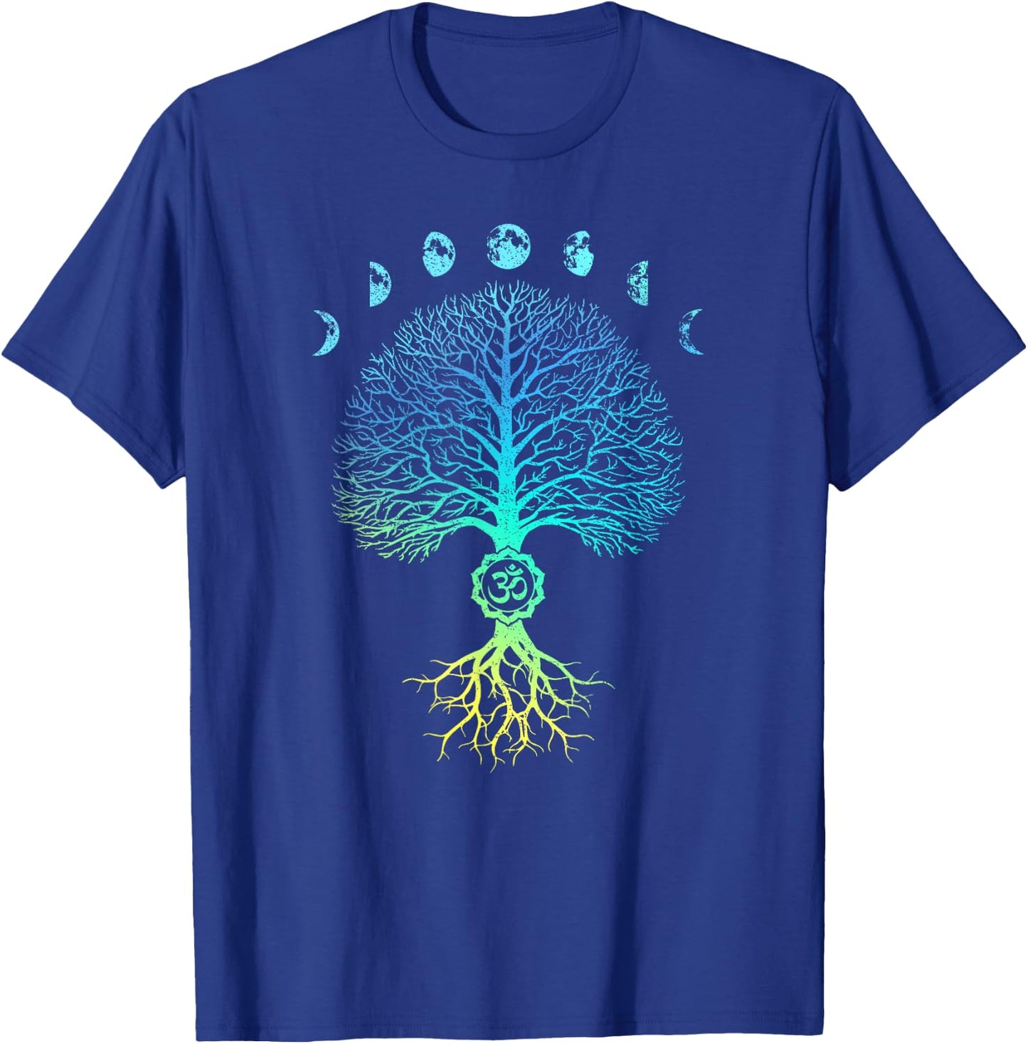 Tree of Life Phases of the Moon Om Chakra Yoga Gift T-Shirt - T-Shirt | Royal