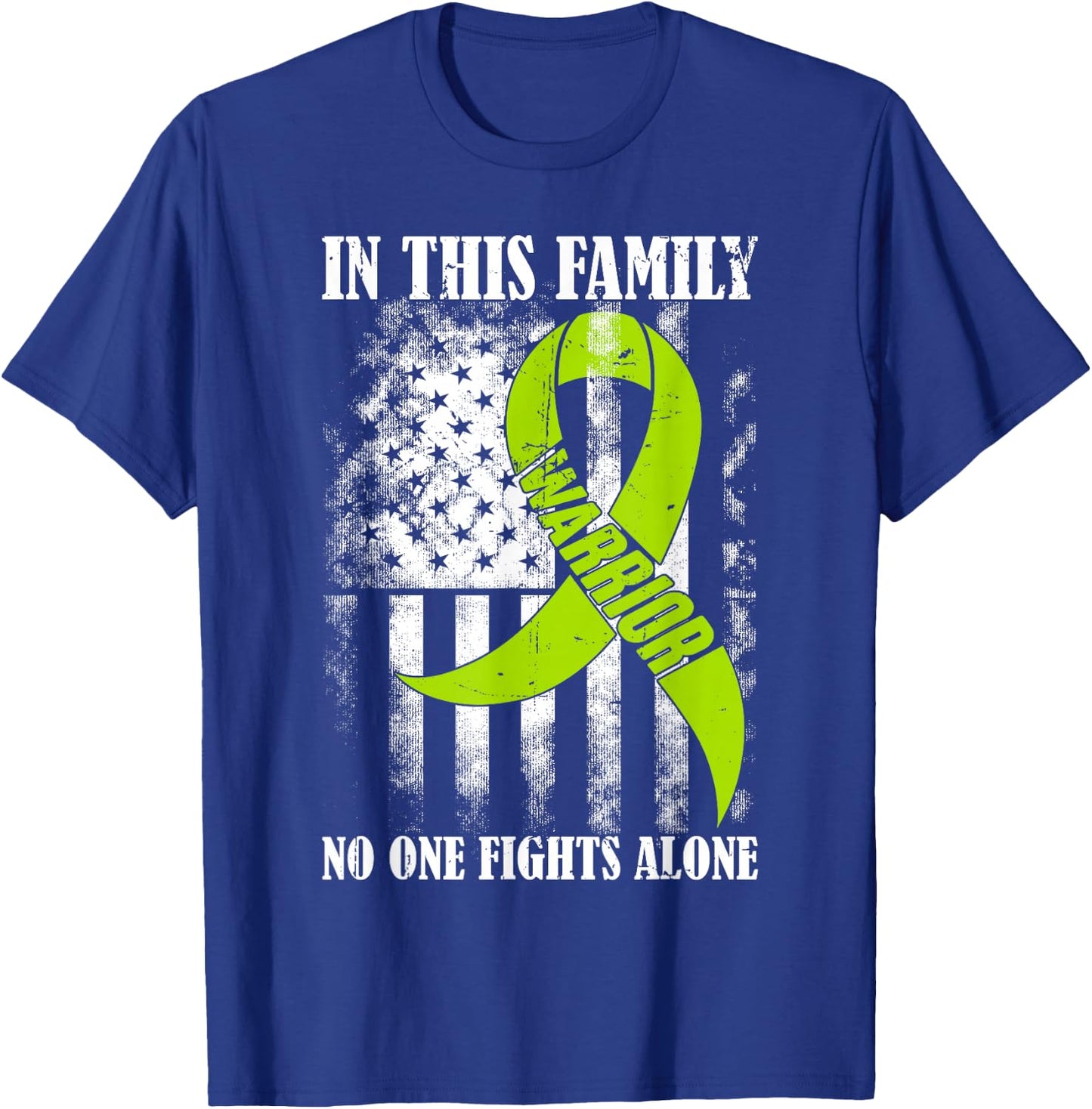 Retro In This Family No One Fight Alone Lymphoma Awareness T-Shirt - T-Shirt | Royal