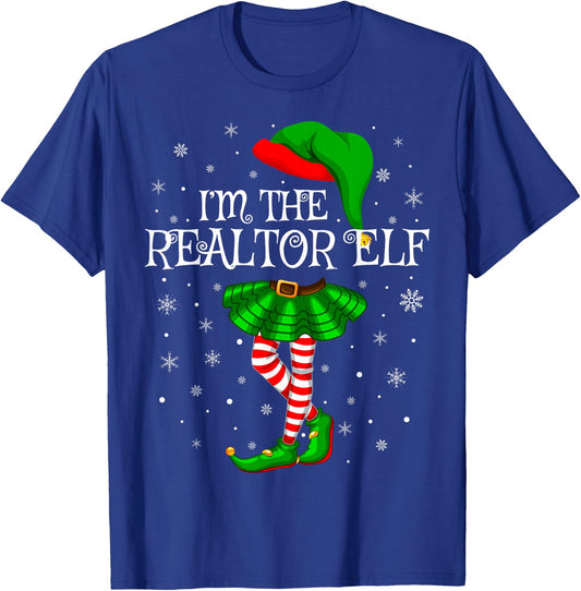 Realtor Elf Christmas Matching Family Women Girls Elf T-Shirt - T-Shirt | Royal