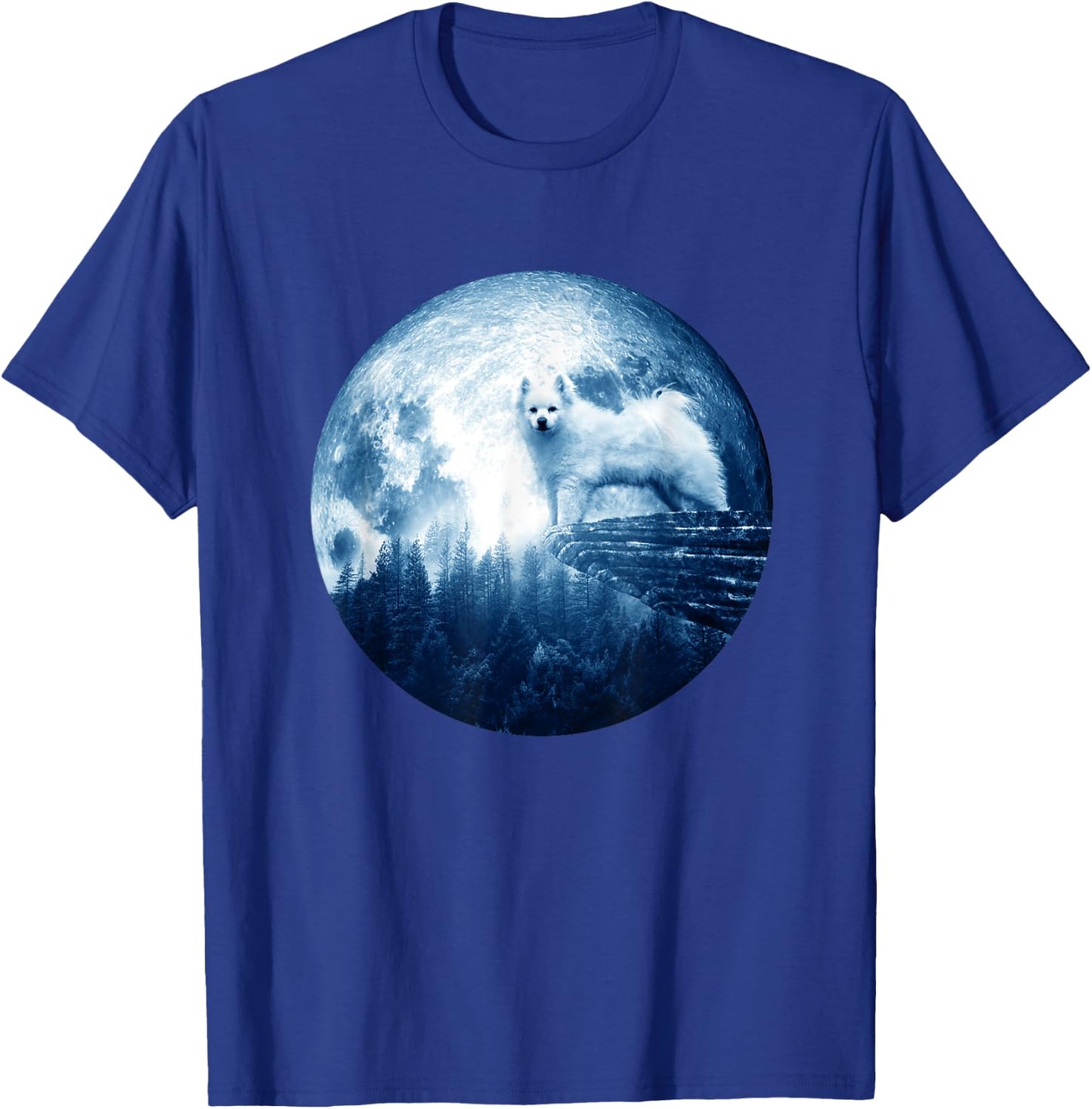 American Eskimo Dog Moon Dog Mom Dad Women Men Dog Lovers T-Shirt - T-Shirt | Royal