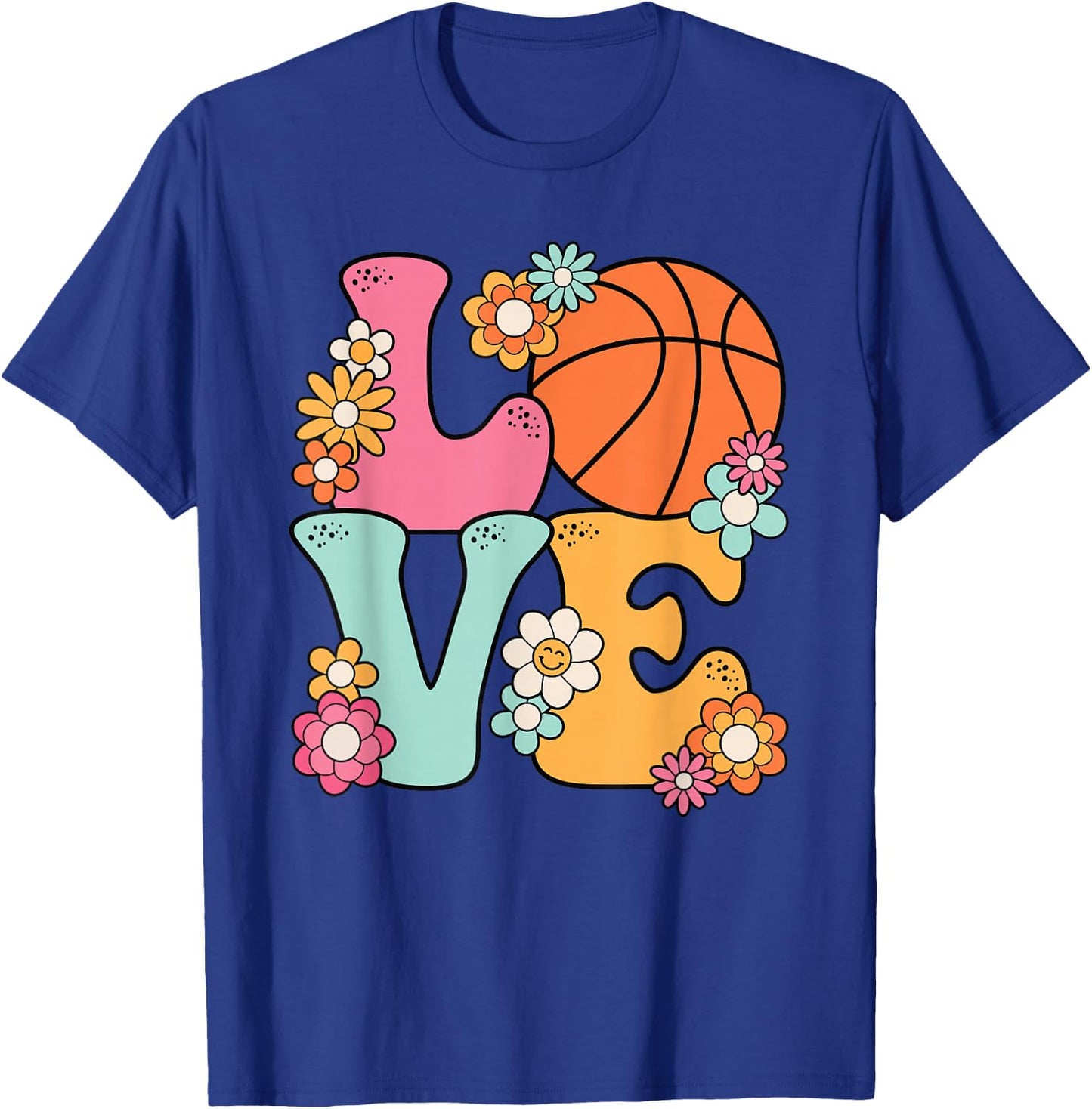 Basketball Love Cute Basketball Lover Women Teens Girls T-Shirt - T-Shirt | Royal