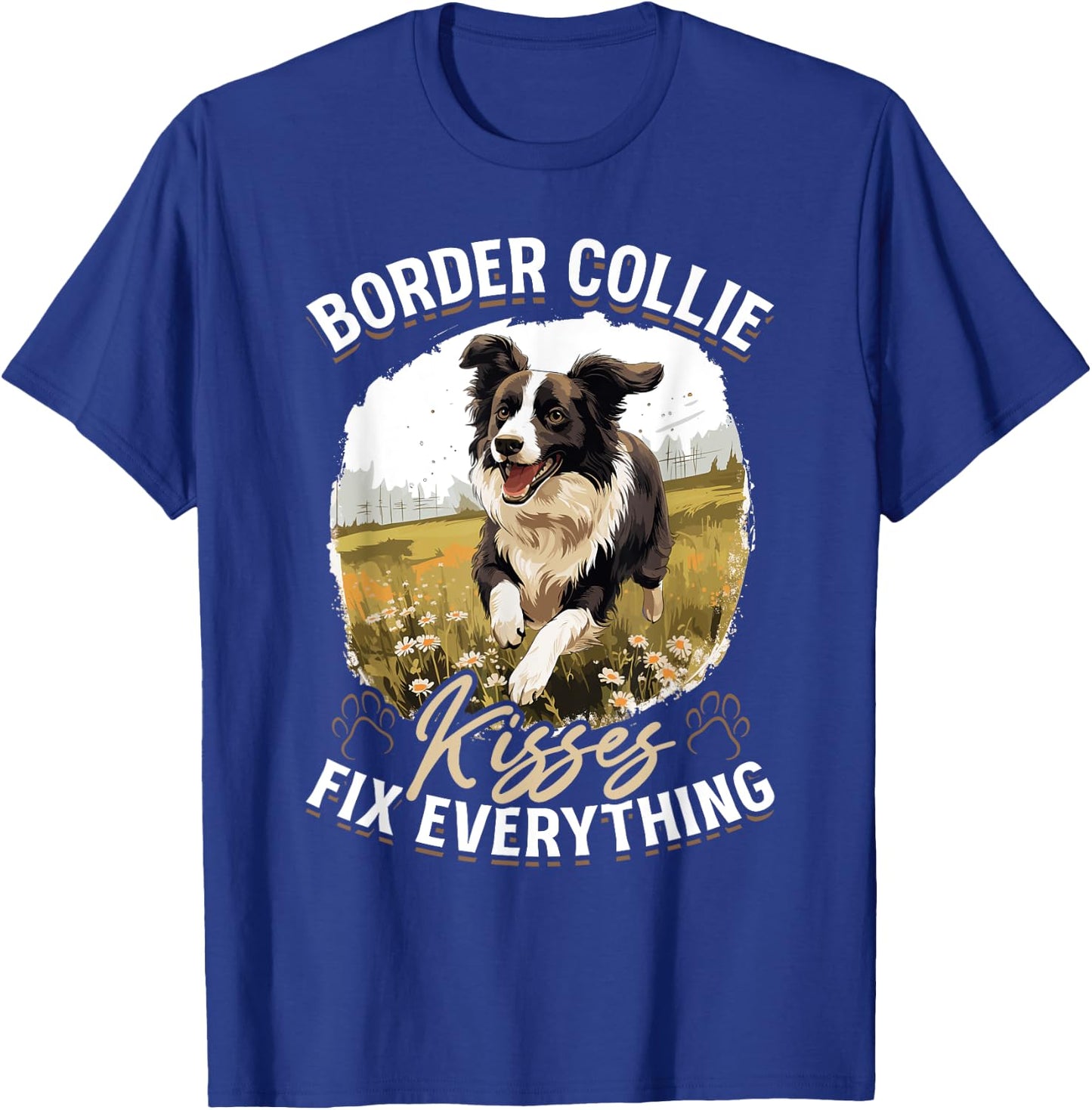 Border Collie Dog - Border Collie kisses fix everything Women Kids T-Shirt - T-Shirt | Royal