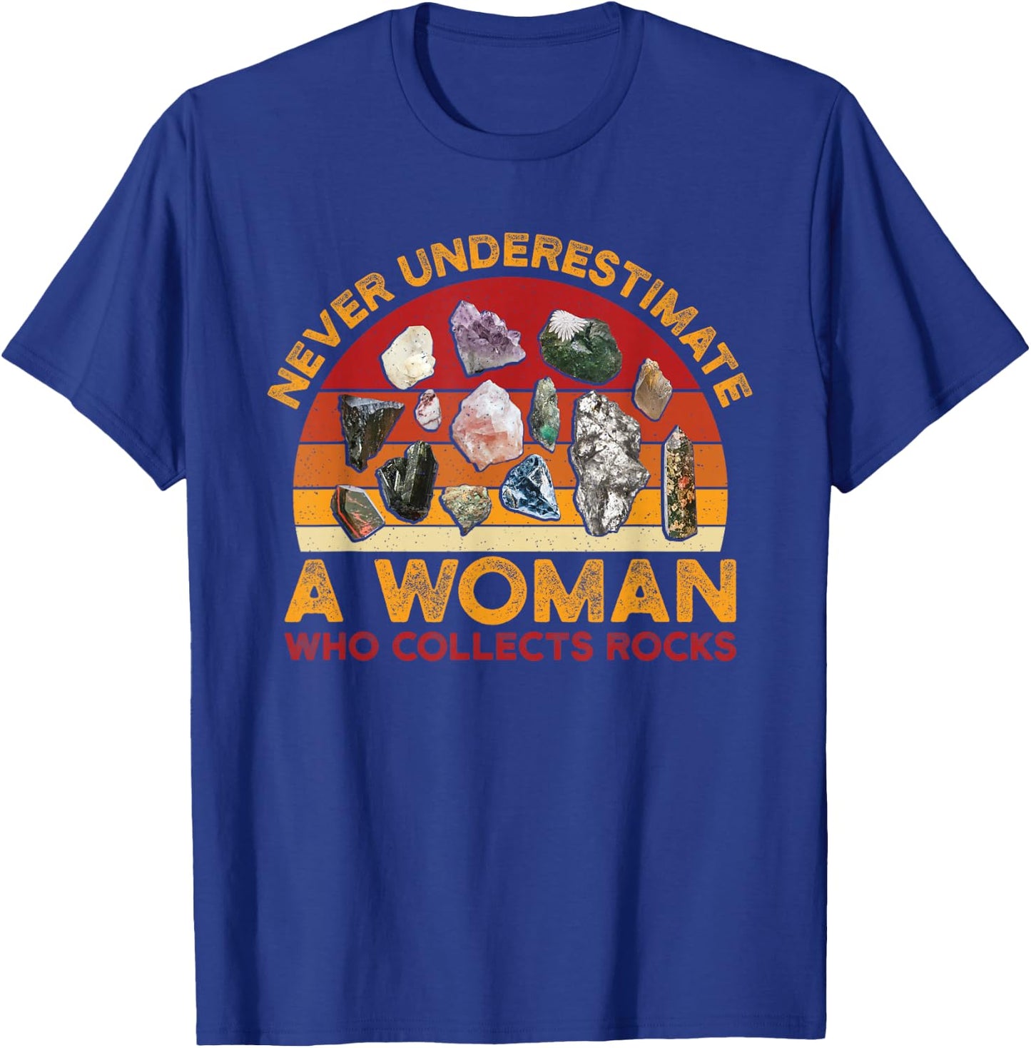 Collecting Rocks Retro Women Woman Who Collects Rocks T-Shirt - T-Shirt | Royal