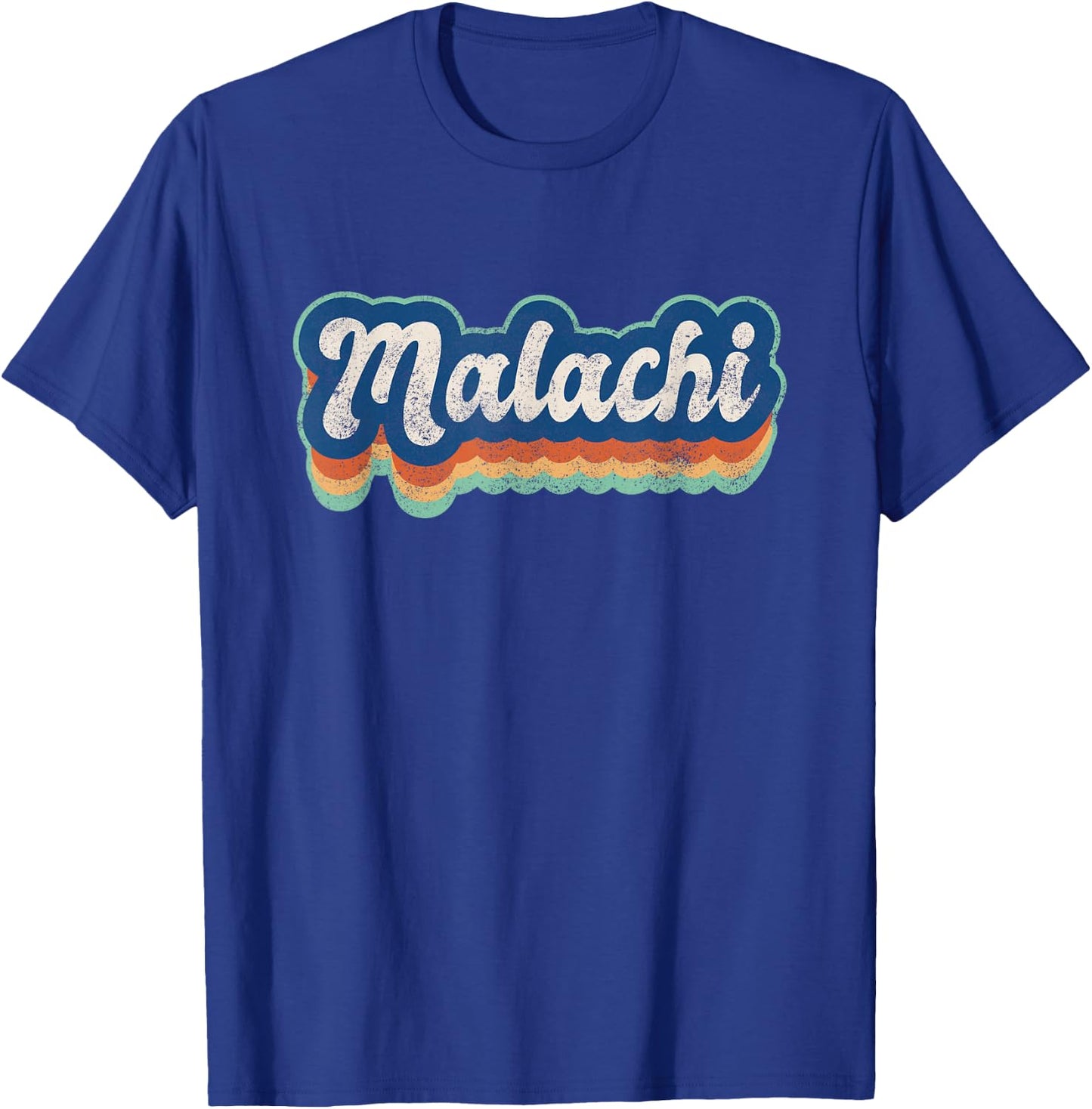 Malachi First Name Boy Vintage Style 70s 80s Personalized T-Shirt - T-Shirt | Royal